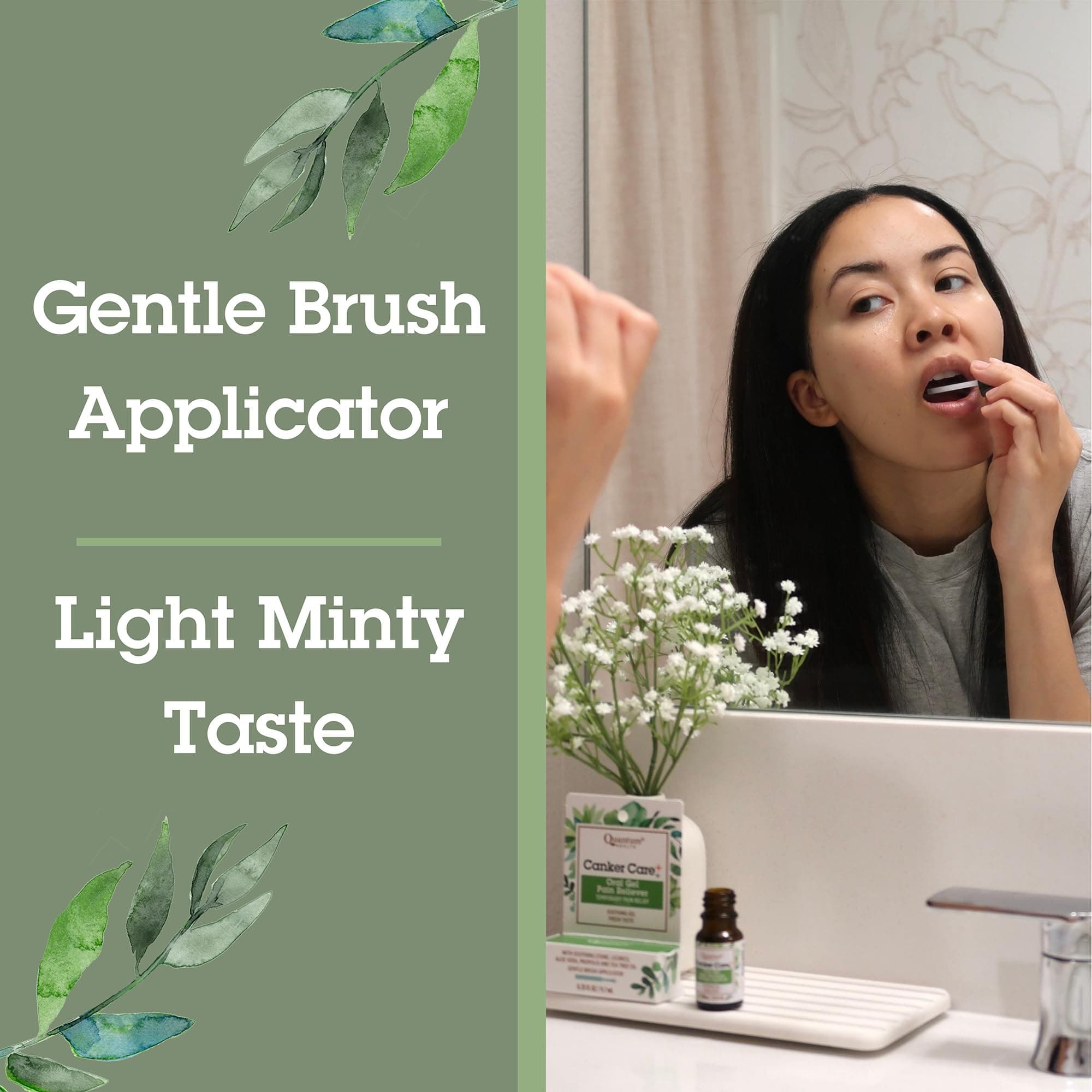 Quantum Health Canker Care+ Oral Pain Relief Gel Lysine Provides Fast Soothing Protective Mouth Care Herbal-Based Formula Relieves Canker Sore & Toothache - Fresh Natural Mint Flavor - 0.33 Ounce thumbnail 4