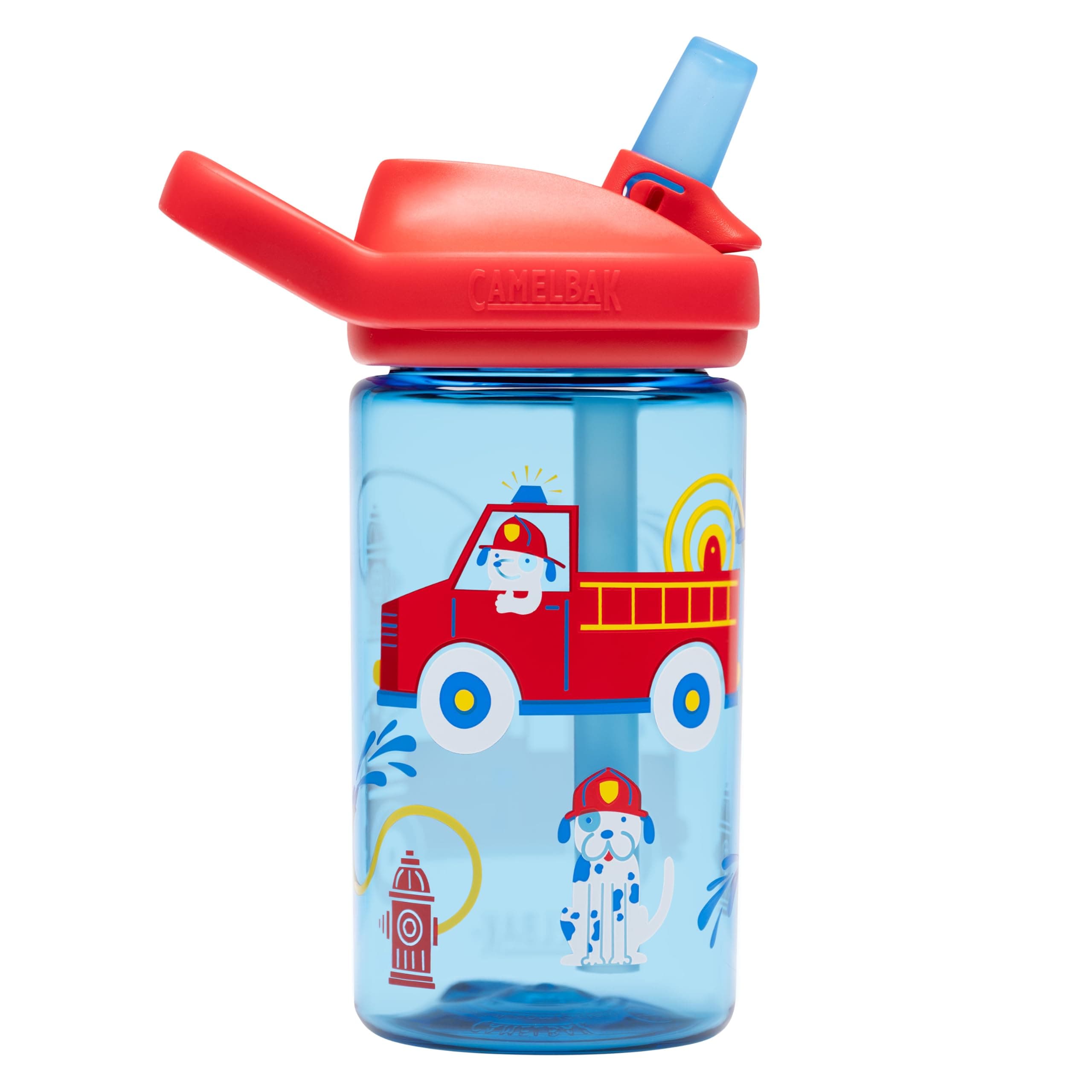 CamelBak Eddy+ Kids Water Bottle with Bite Valve Straw, Leak‑Resistant Easy‑Sip Design for Everyday Hydration, 14oz, Firefighter Dogs thumbnail 3