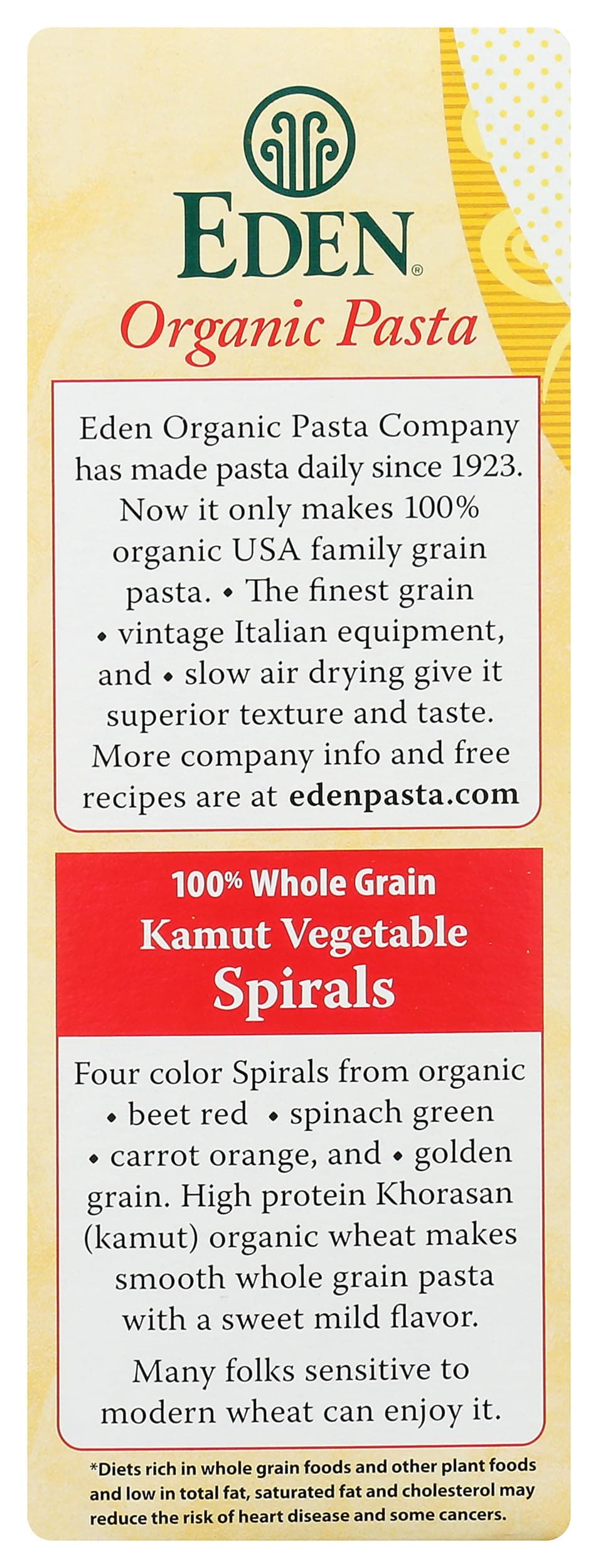 Eden Organic Kamut Vegetable Spirals, 12 oz, 100% Whole Grain, Non-GMO, thumbnail 6