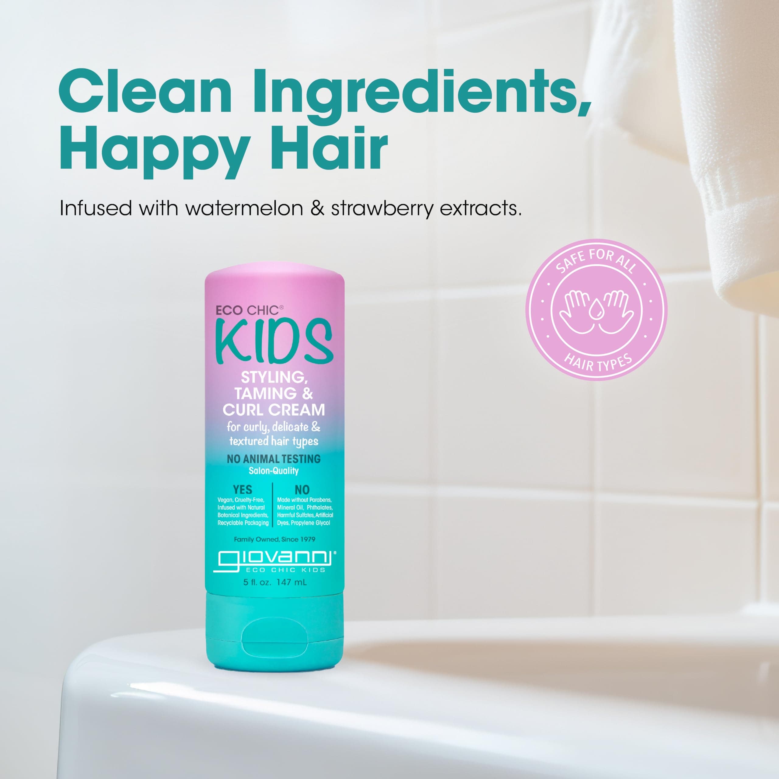 Eco Chic KIDs Styling Taming & Curl Cream - Kids Curl Cream, Curly Hair Products, for Delicate and Textured Hair Types, Long-Lasting & Lightweight, Salon Quality, Vegan-Friendly - 5 Fl Oz thumbnail 4