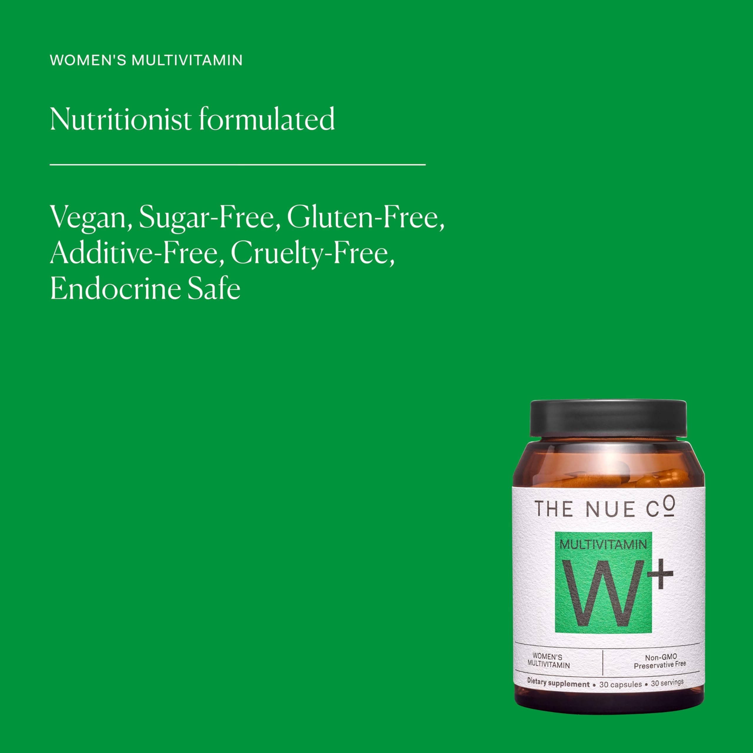 The Nue Co. Women's MULTIVITAMIN Supplement- Supports Energy, Immunity, Focus, Vegan, Gluten Free, 30 Capsules thumbnail 3