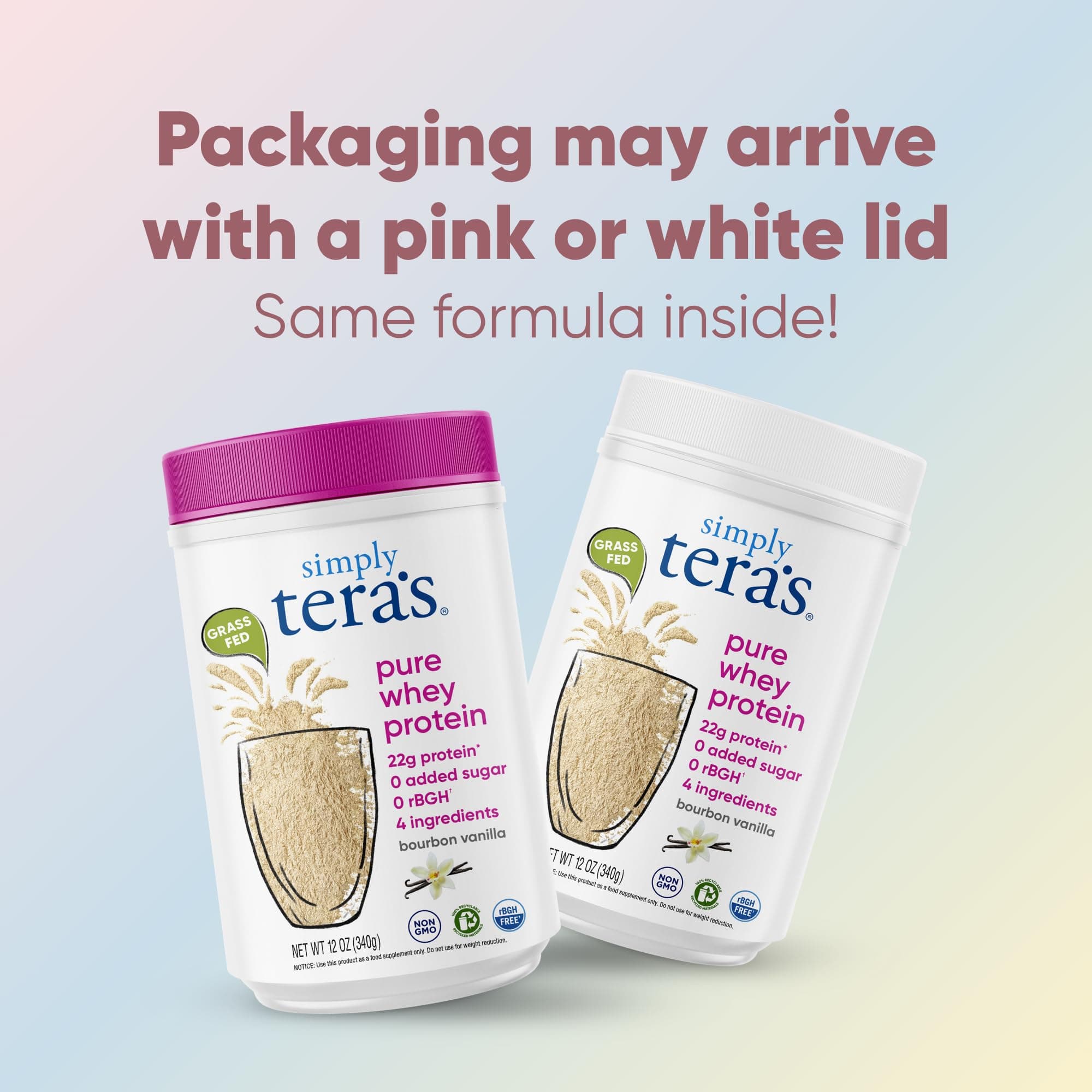 simply tera's Pure Whey Protein Powder - Grass Fed Vanilla Whey Protein Powder, Clean, Made Without Artificial Sweeteners, Non-GMO, Kosher, rBGH-Free, Soy-Free - 24 Oz thumbnail 2