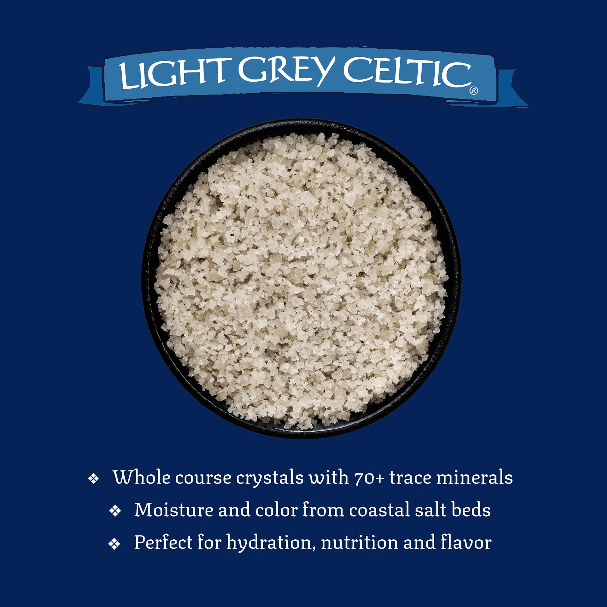 Celtic Sea Salt Light Grey Coarse – Unrefined Mineral Salt, 70+ Trace Minerals, Sustainably Harvested, GMP Certified – Cooking, Finishing, Hydration, Grinder Use – ½ Pound Resealable Bag thumbnail 5