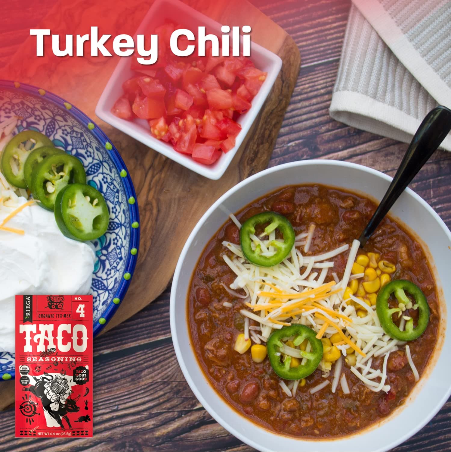 Riega Organic Taco Seasoning, Perfect Tex Mex Spice Mix for Taco Tuesday and Chili 0.9 Ounce (Pack of 8) thumbnail 5