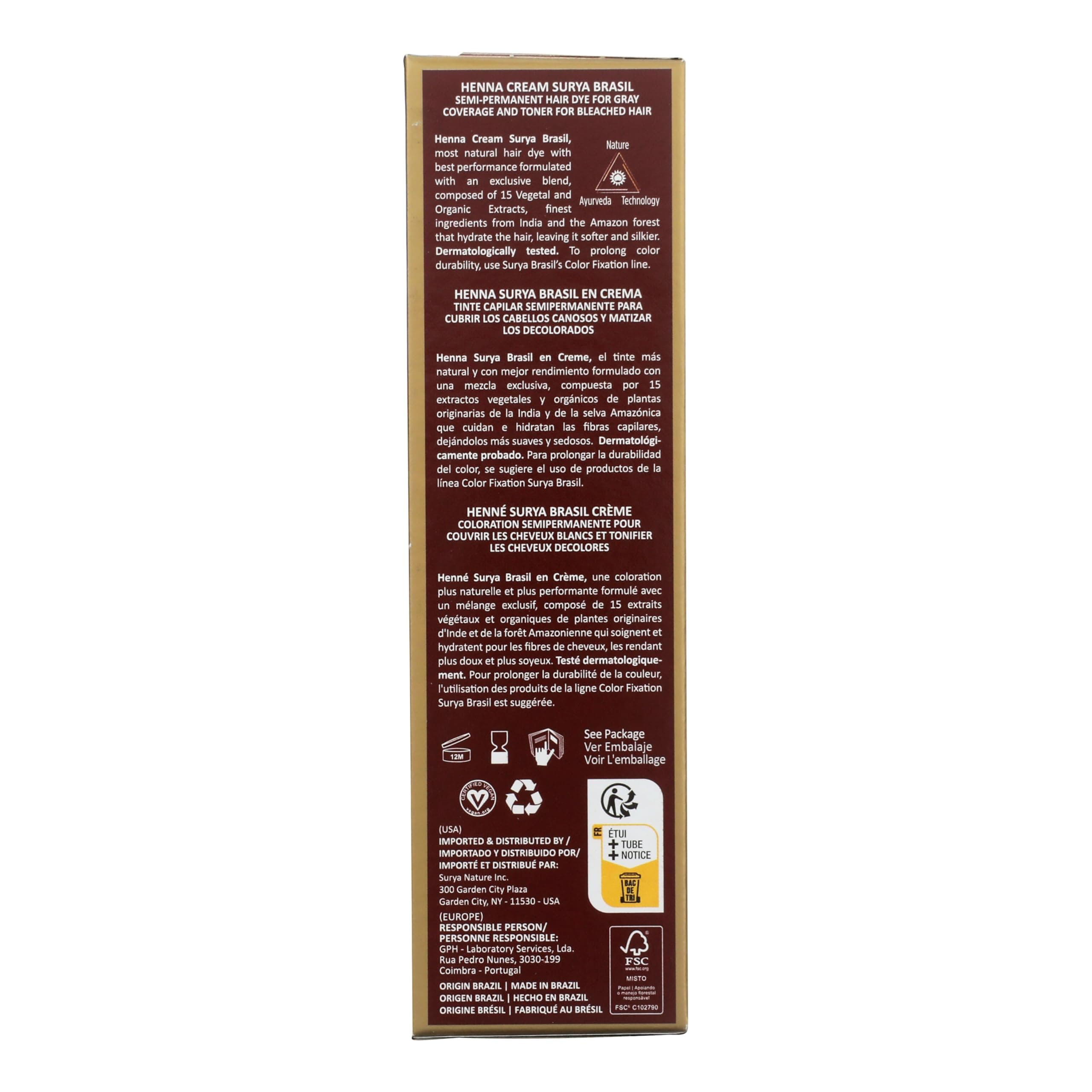 Surya Brasil Products Henna Cream, Mahogany, 2.37 Fluid Ounce thumbnail 3