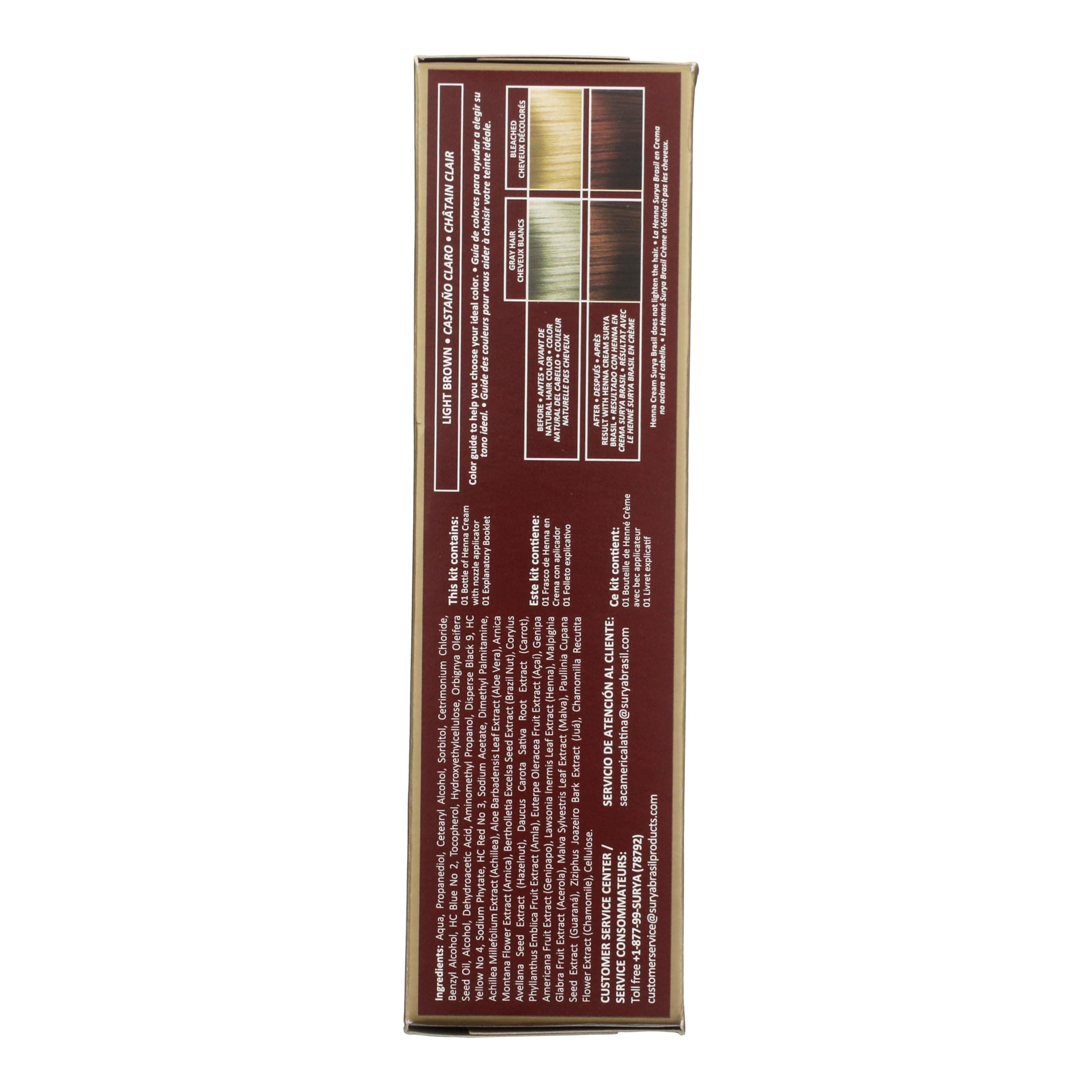 Surya Brasil Henna Cream Light Brown - 97% Natural Ingredients, Vegan, Cruelty-Free, Eco-Friendly, Semi-Permanent Hair Color, Deep Hydration & Shine, 2.37 oz thumbnail 4