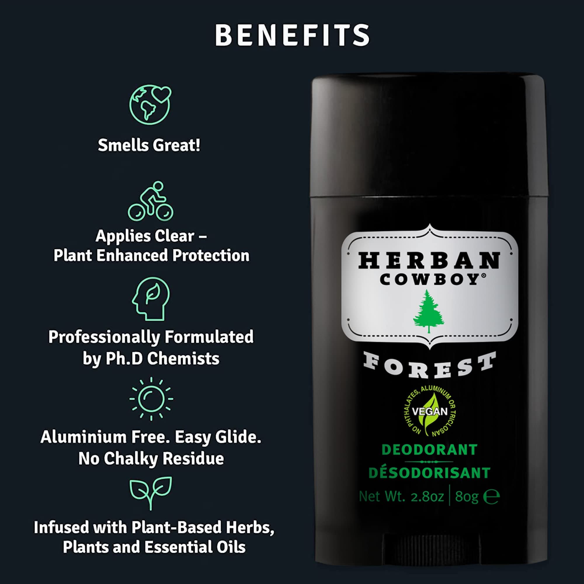 Herban Cowboy Forest Natural Deodorant, 2.8 oz. thumbnail 3