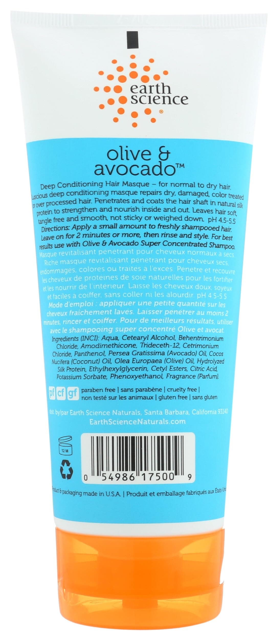 Earth Science Olive & Avocado Deep Conditioning Hair Masque, 6 Ounce Tube thumbnail 2
