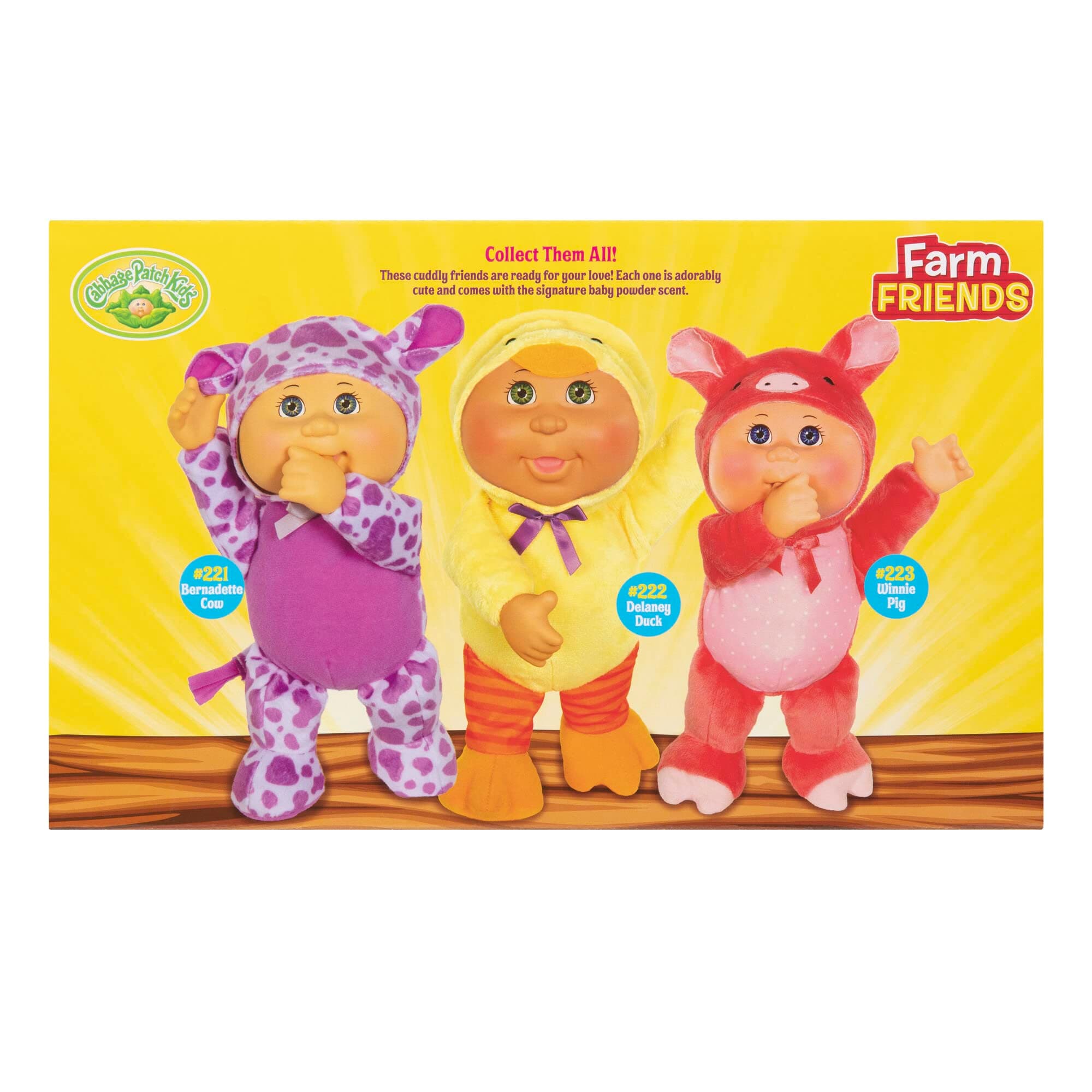 Cabbage Patch Kids Farm Friends 3-Pack - 9 Inch CPK Dolls - Collectible Cuties - Features Bernadette The Cow, Delaney The Duck, Winnie The Pig - Thumb-Sucking Helper CPK - Amazon Exclusive thumbnail 6