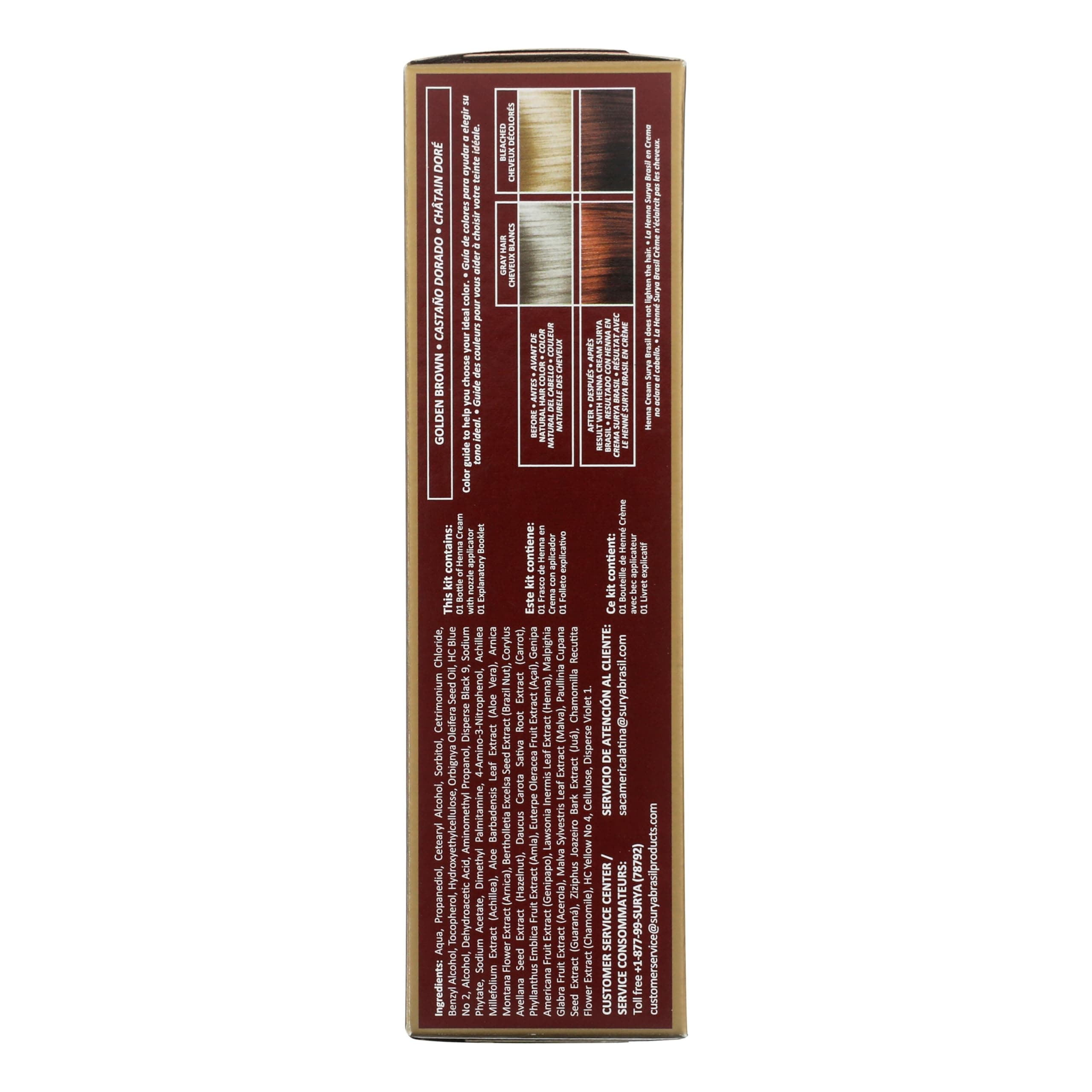 Surya Brasil - Henna Cream, Semi-Permanent Golden Brown Hair Color Treatment for Gray Coverage, Deep Conditioning Hair Dye, 2.37 oz / 70 ml thumbnail 2
