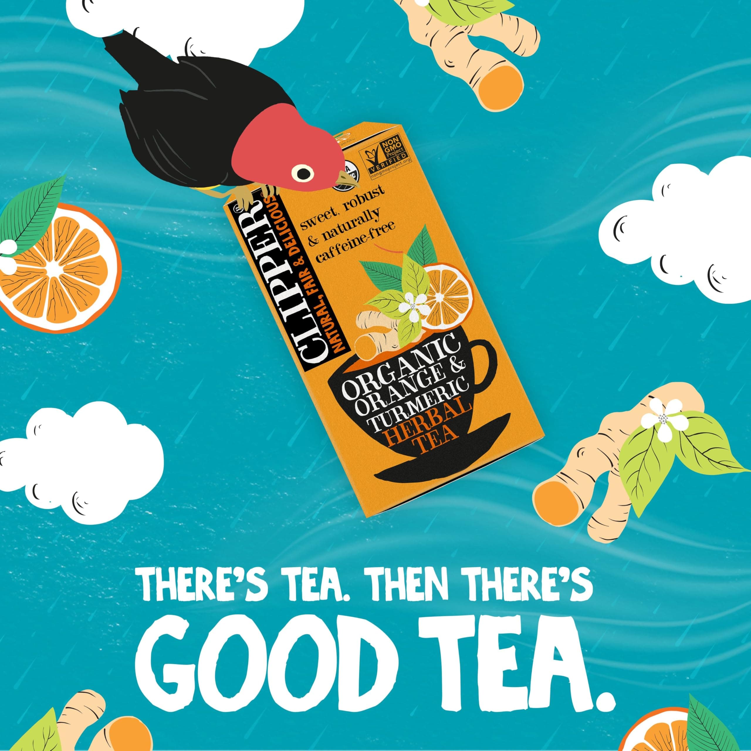Clipper Tea, Orange & Turmeric, Organic Tea with Licorice Root, Orange Peel and Hibiscus, Plant Based Herbal Tea, Caffeine Free British Tea, 1 Pack, 20 Unbleached Tea Bags thumbnail 6