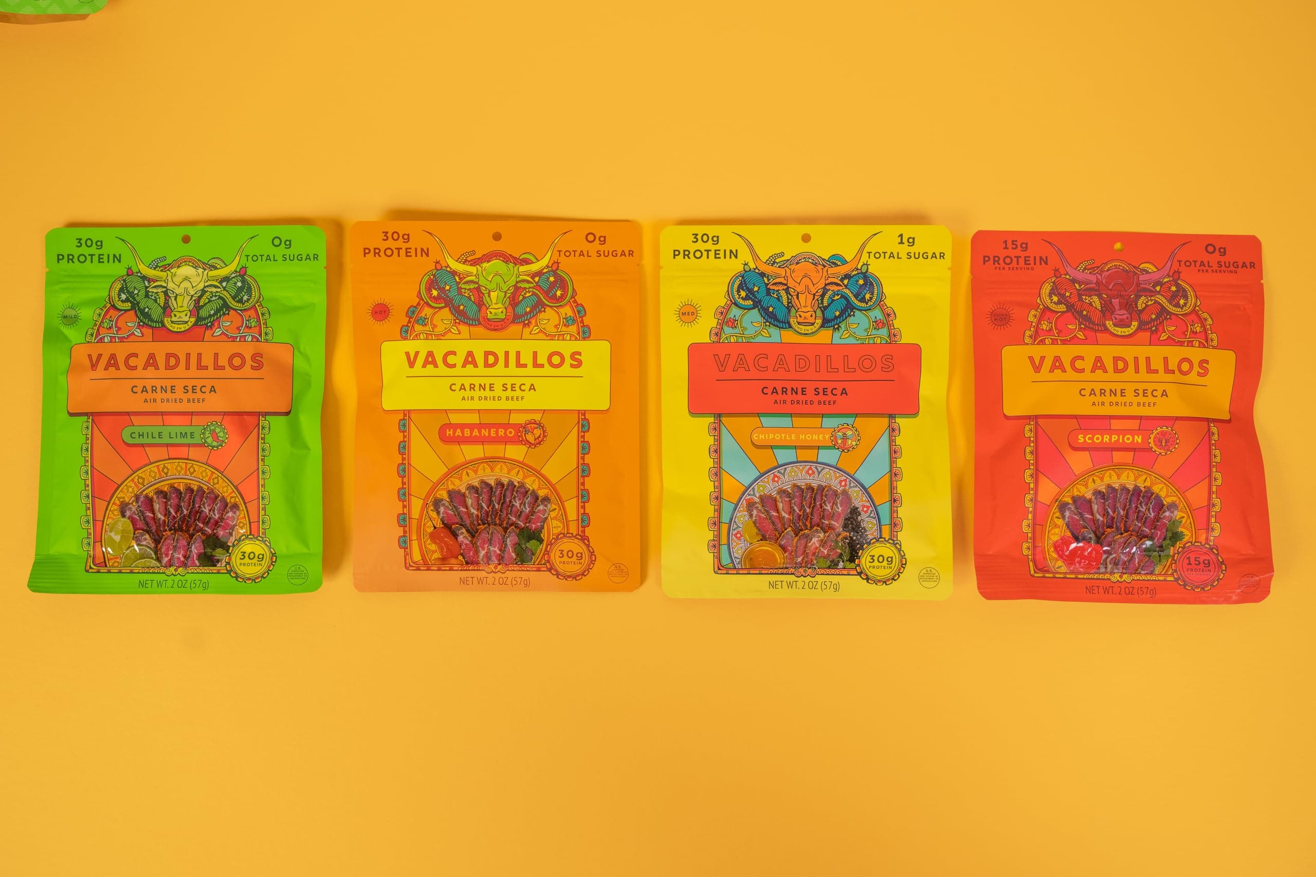 Vacadillos - High Protein Carne Seca | 30g Protein, Sugar Free, Carbs Free, Gluten Free, Dairy Free, Keto & Paleo Friendly | Mexican Inspired Beef Jerky Snack | Habanero, Pack Of 4 thumbnail 6