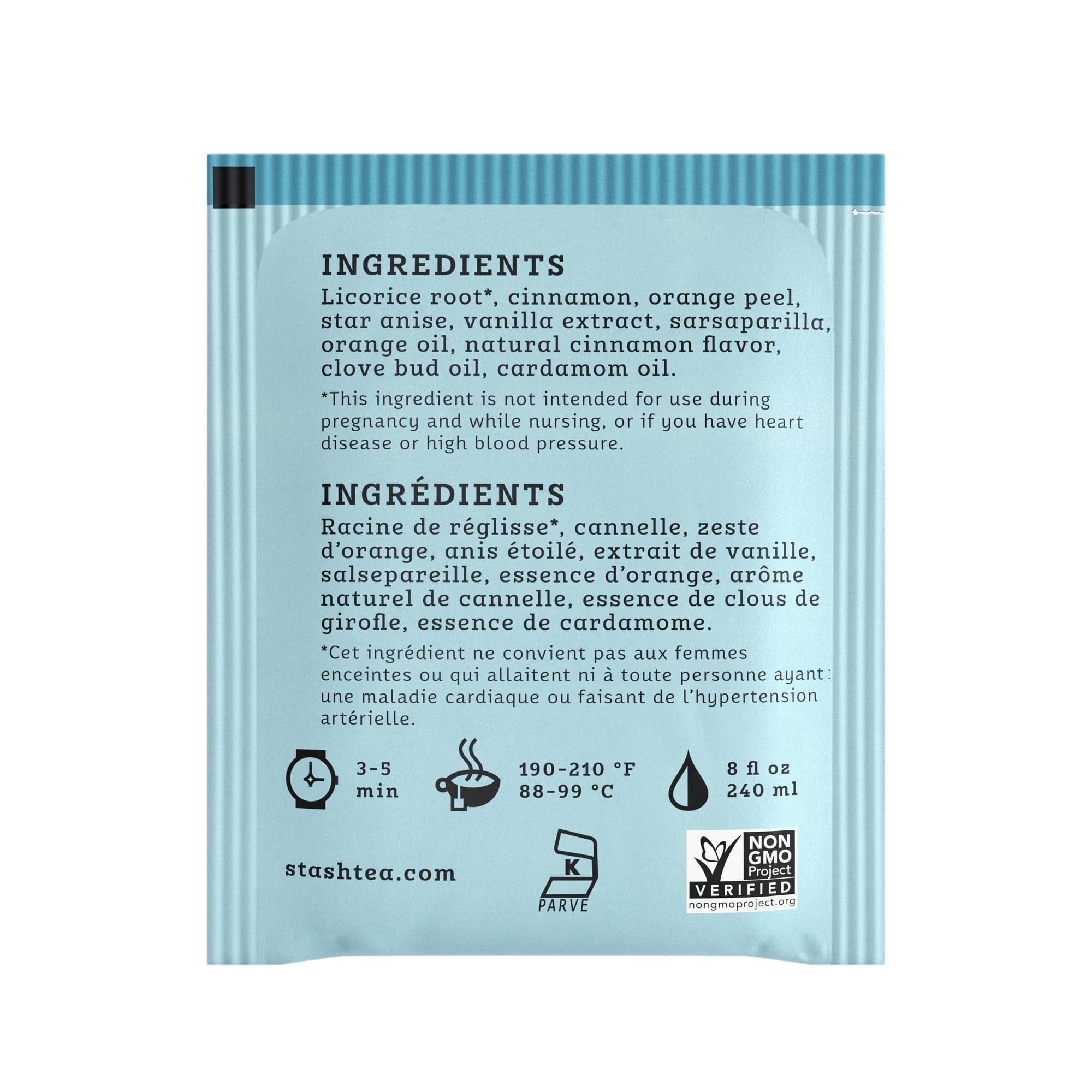 Stash Tea Licorice Spice Herbal Tea, 20 Count Box of Tea Bags Individually Wrapped in Foil (packaging may vary), Naturally Sweet Herbal Tisane, Zero Caffeine, Drink Hot or Iced thumbnail 3