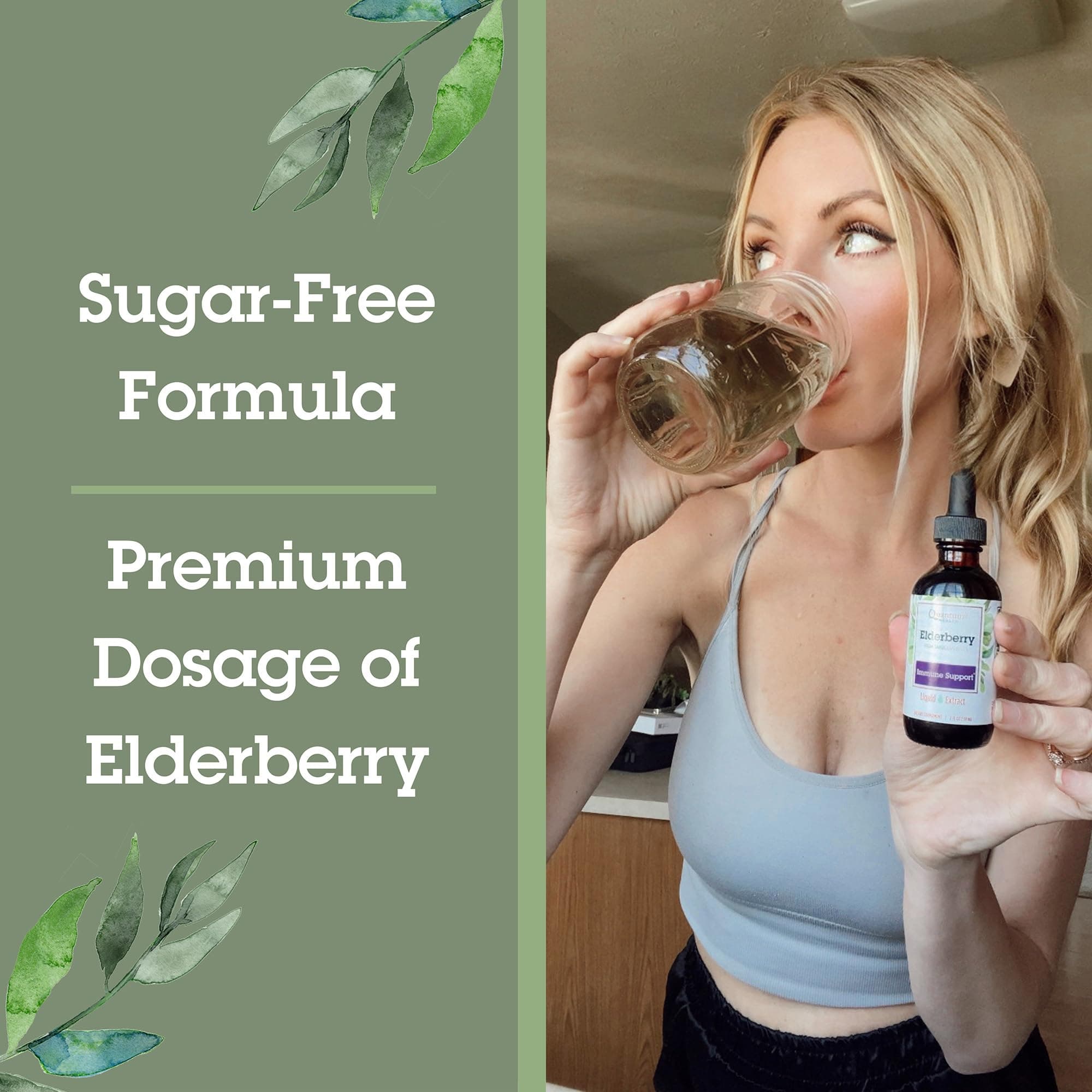 Quantum Health Black Elderberry Liquid Extract Sambucus Nigra Immune Support Formula 700mg - Daily Wellness Boost of Potent Antioxidants for Women & Men - High Dose, Fast Absorption, Vegan - 2 Fl Oz thumbnail 5