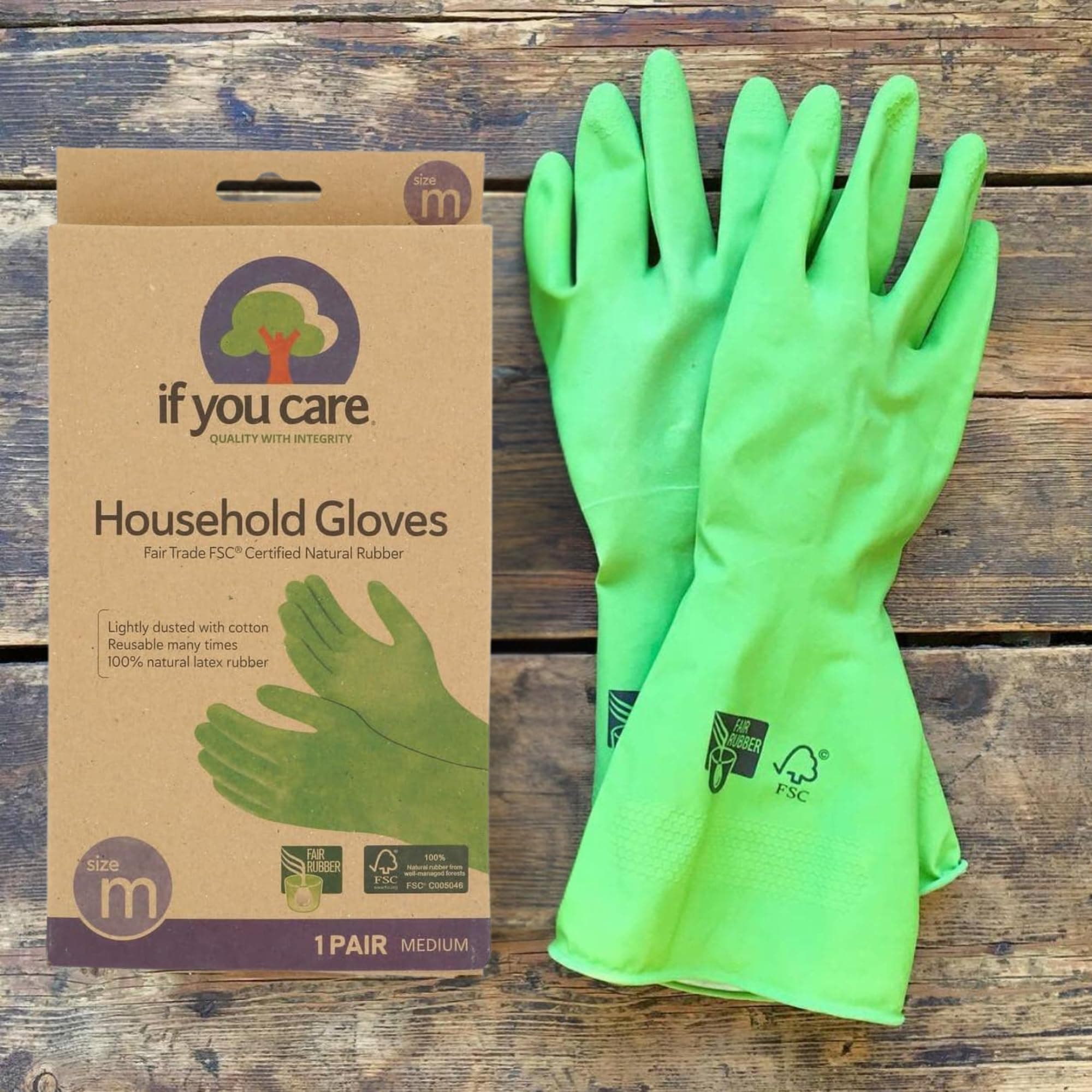 If You Care Medium Cotton Flock Lined Household Gloves – Durable, Reusable, Fair Trade Rubber – 1 Pair thumbnail 6