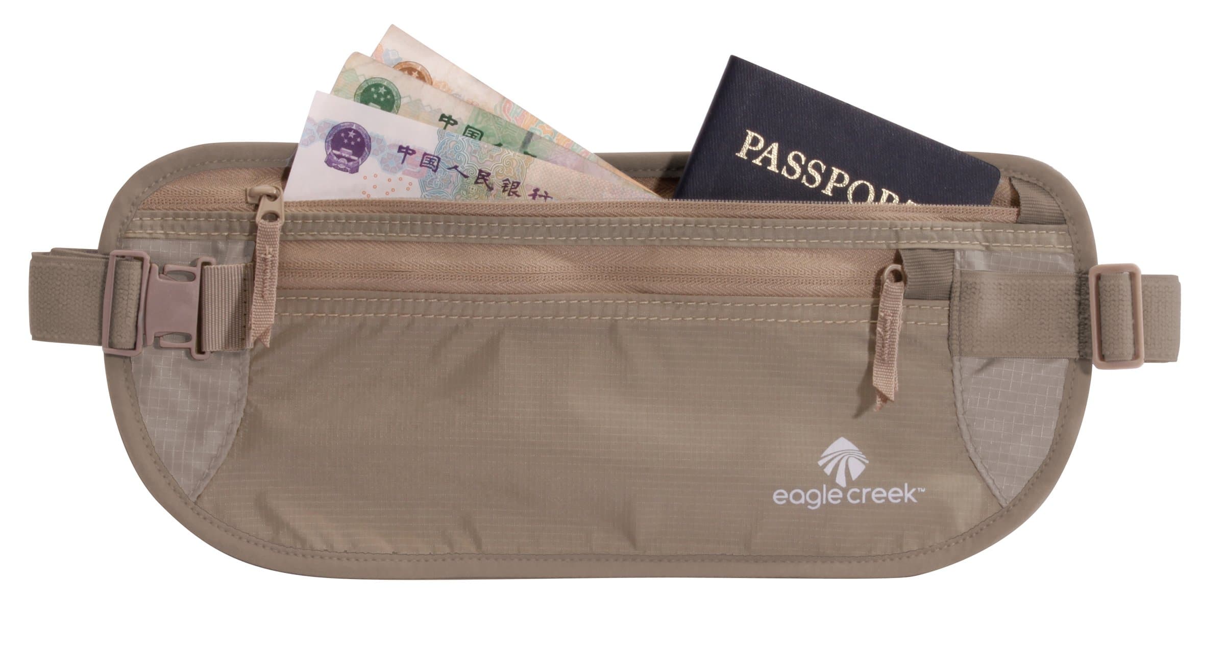 Eagle Creek Undercover Hidden Pocket - Travel Money Belt Deluxe for Men and Women, Khaki_DLX thumbnail 3