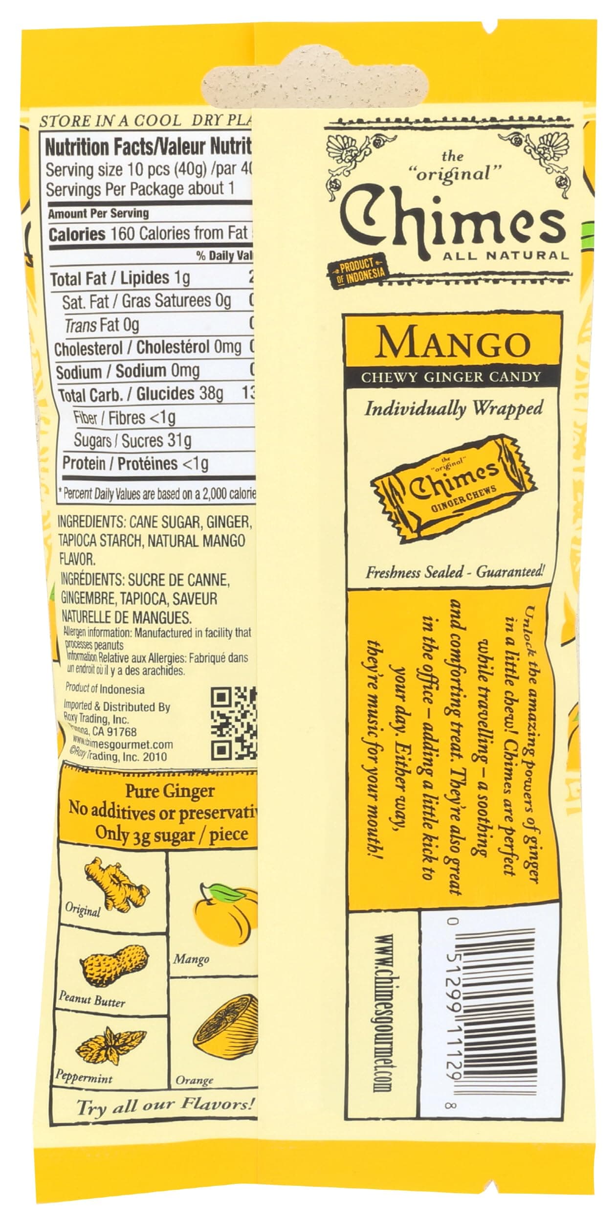 Chimes Ginger Chews Candy, Mango, 1.5 Ounce (Pack of 1) thumbnail 2