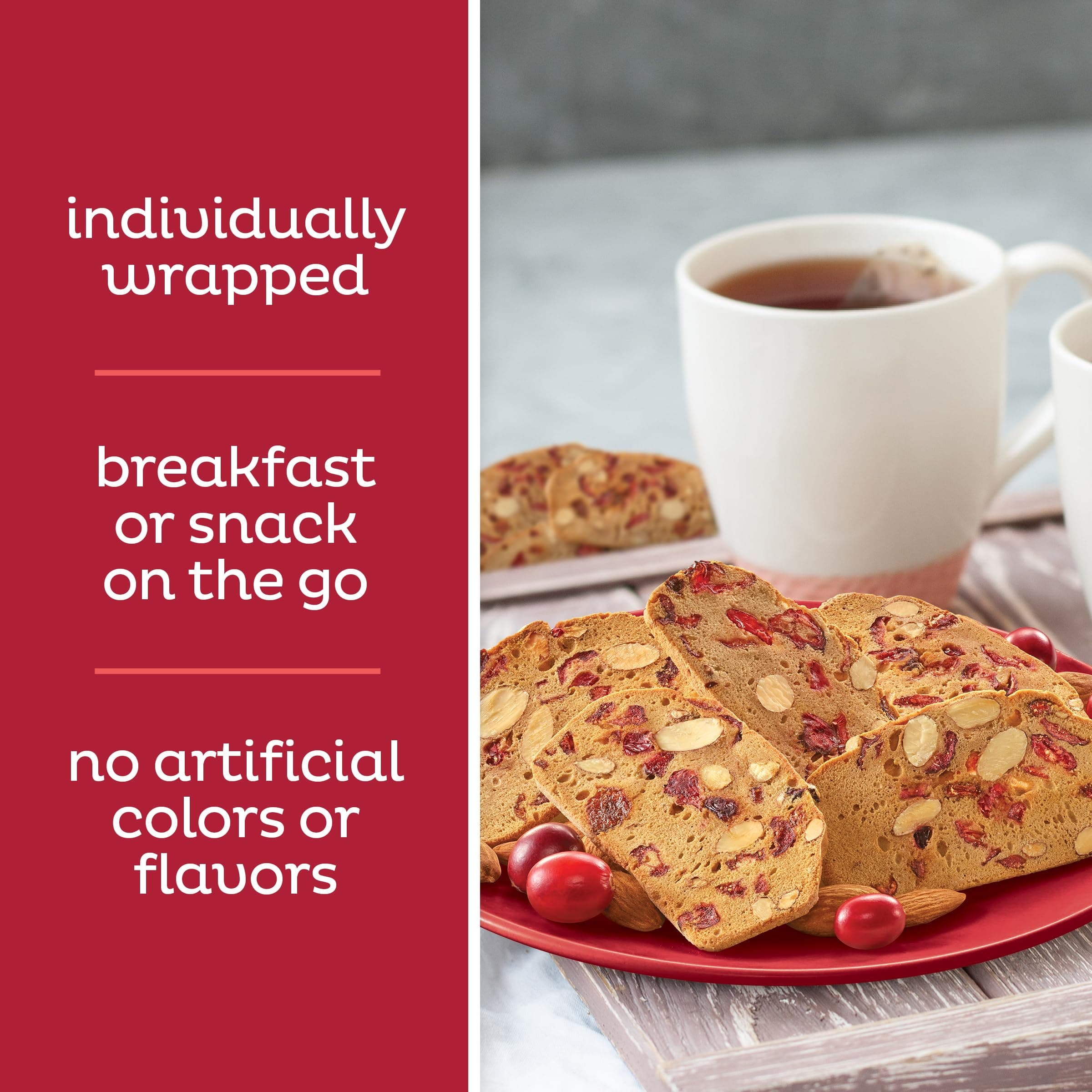 Nonni's THINaddictives Cranberry Almond Nut Cookies with Real Fruit, Sweet Crunchy & Chewy Crisps, 6 Boxes of 6 On-the-Go Packs (108 Cookies Total) thumbnail 3