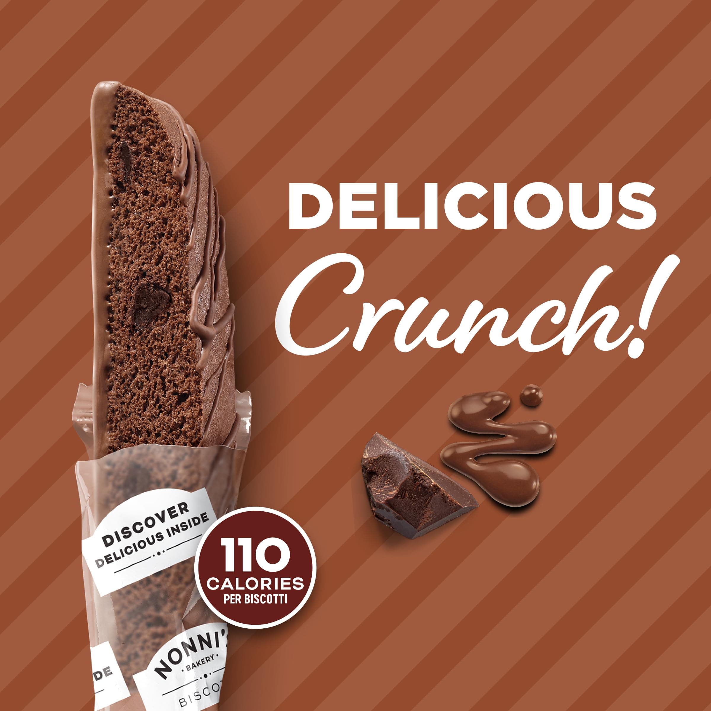 Nonni's Triple Chocolate Biscotti, Individually Wrapped Italian Cookie Snacks, 8 Servings (Pack of 1) thumbnail 5