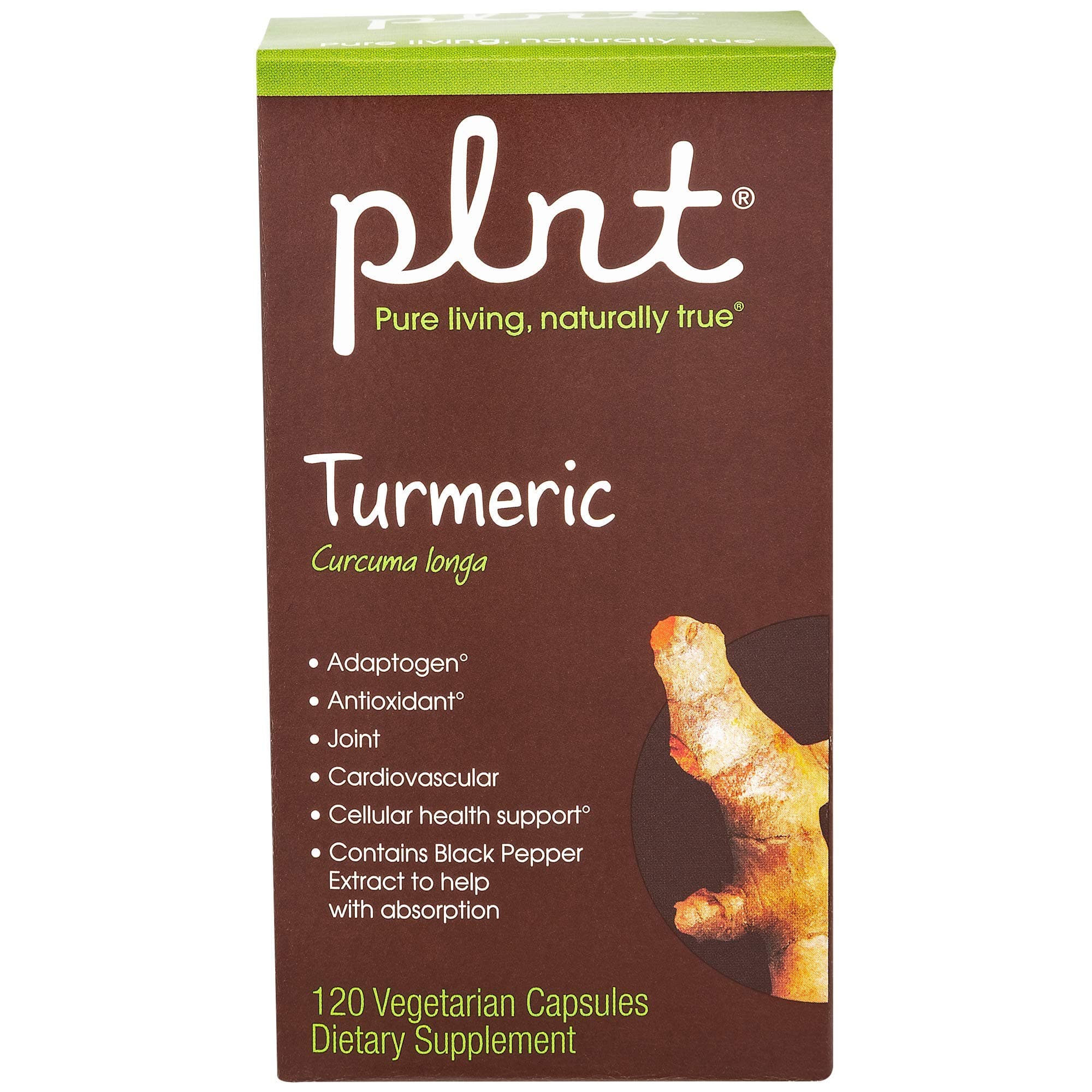 plnt Turmeric - with Natural, Non-GMO Indian Turmeric Root, Supports Joint Mobility, Cellular Health Support & Provides Antioxidant Benefits (120 Vegetarian Capsules) thumbnail 2