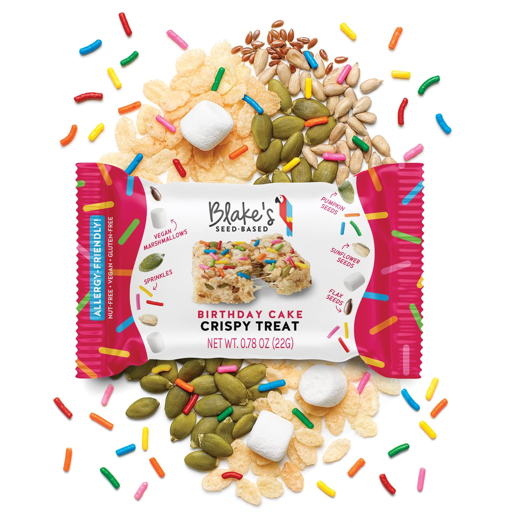 Blake’s Seed Based Crispy Treats – Birthday Cake (6 Count), Nut Free, Gluten Free, Dairy Free & Vegan, Healthy Snacks for Kids or Adults, School Safe, Low Calorie Organic Fruit Flavored Snack thumbnail 8
