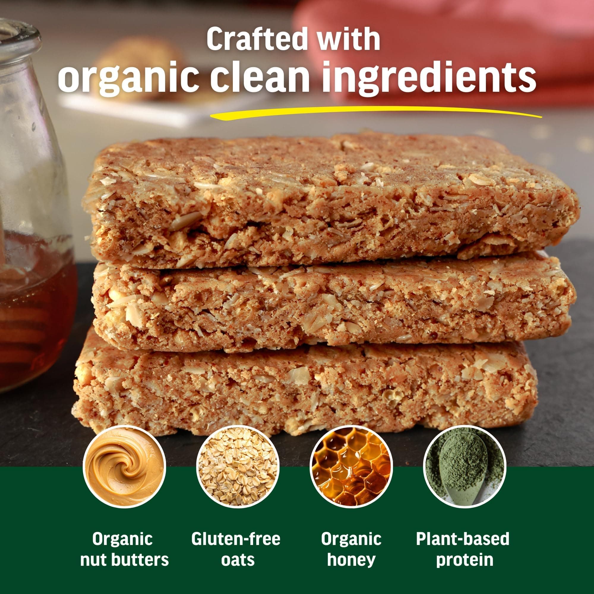 Kate’s Real Food Organic Protein Bars – (Snickerdoodle, 2.2 oz, Pack of 12) – Plant Based Protein Bars - Gluten Free, Soy Free, Non GMO, Whole Grains, and All Natural thumbnail 5