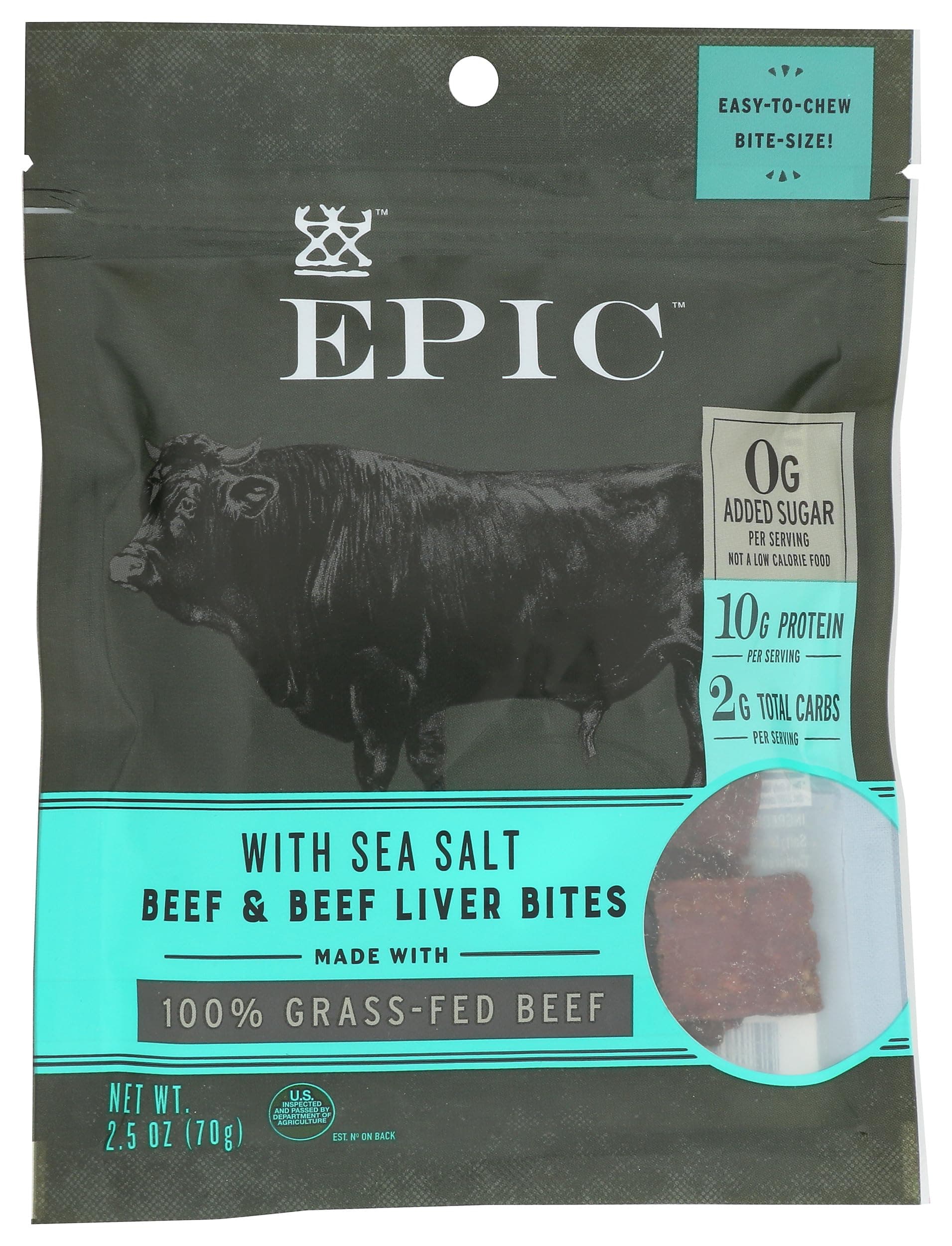 Epic Provisions Sea Salt Beef & Beef Liver Bites, 2.5 OZ