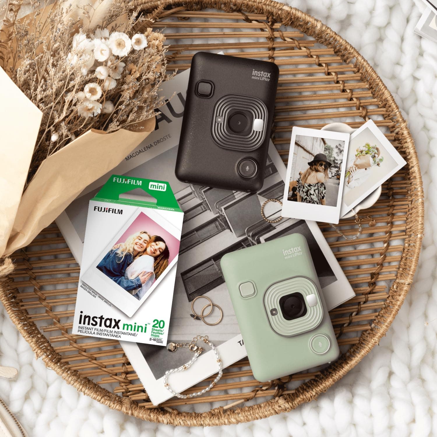 Fujifilm Instax Mini Film Two Instant Film Twin Packs - 40 EXP Total, ISO 800, Compatible to Mini Evo, Mini 40, 12, 11, 9, Bundeld with Premium Balveli Microfiber Cloth thumbnail 6
