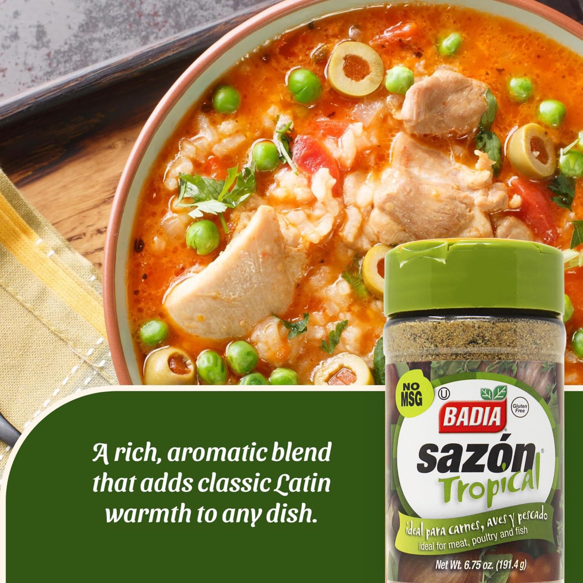 Badia Sazon Tropical, 6.75 oz - Zesty Blend for Meats, Poultry & Seafood thumbnail 3