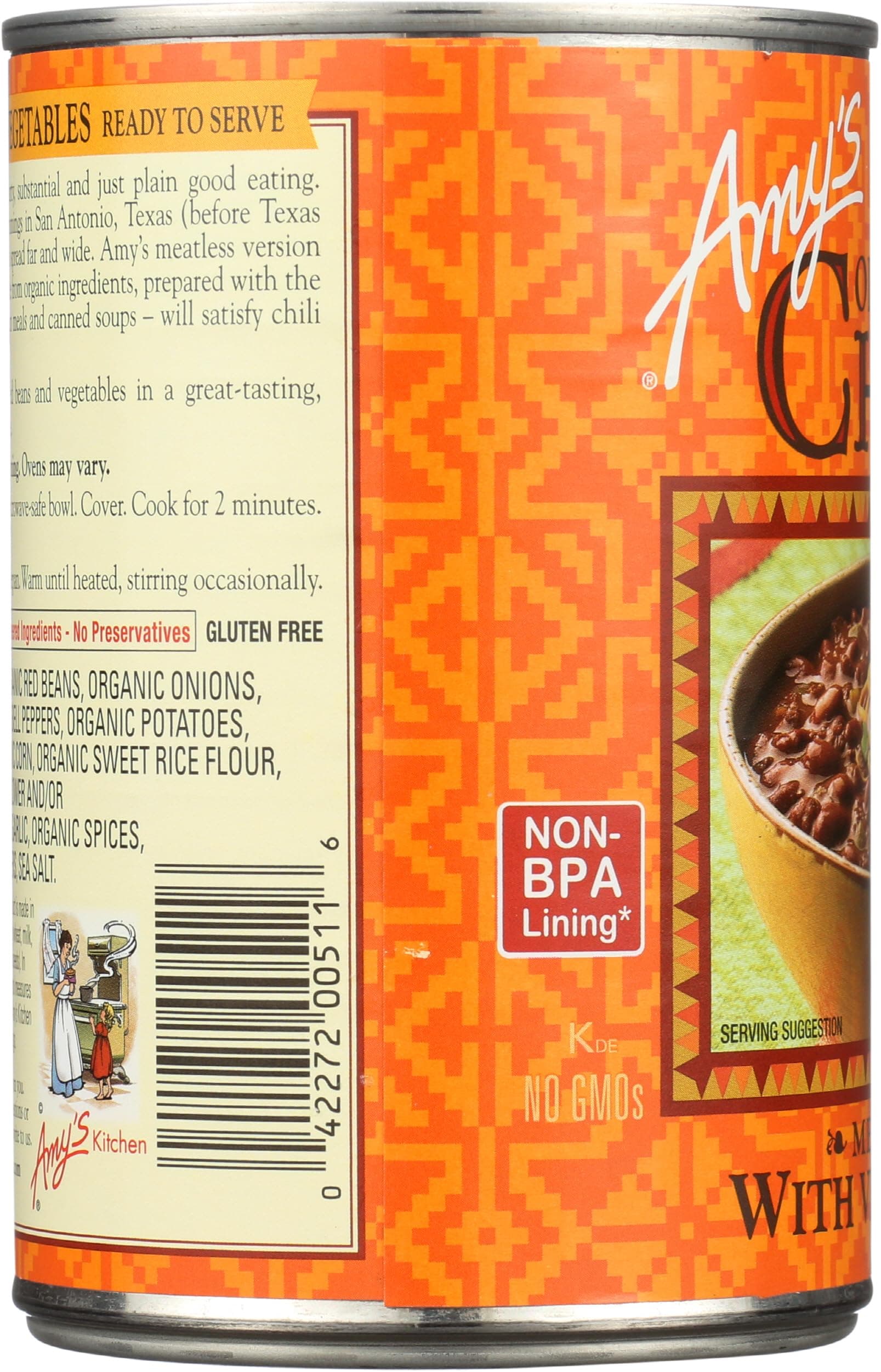 Amy's Organic Chili with Vegetables Medium -- 14.7 oz thumbnail 6
