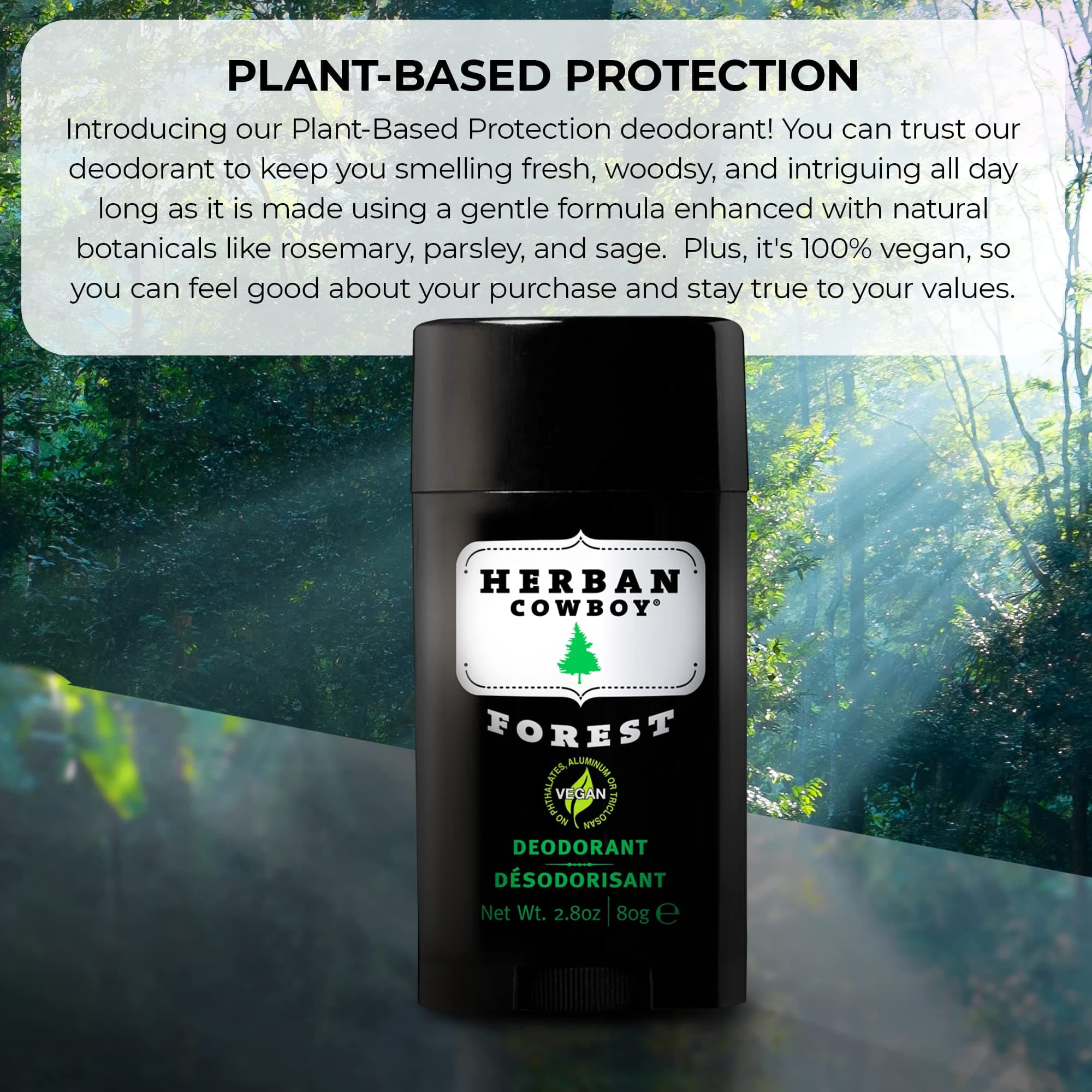 Herban Cowboy Forest Natural Deodorant, 2.8 oz. thumbnail 4