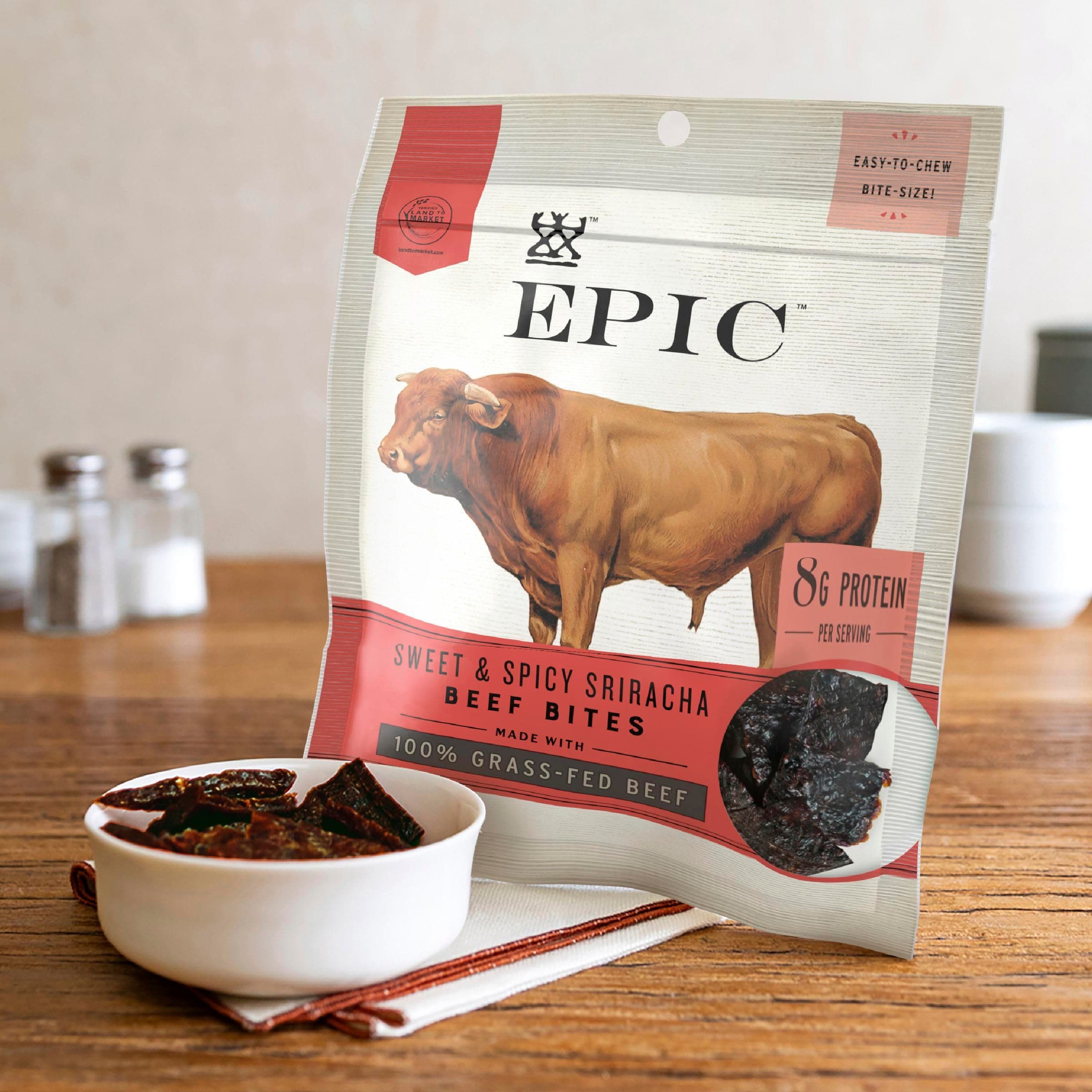 EPIC Sweet and Spicy Sriracha Beef Bites, Protein Snacks, Whole 30, 2.5 oz thumbnail 4
