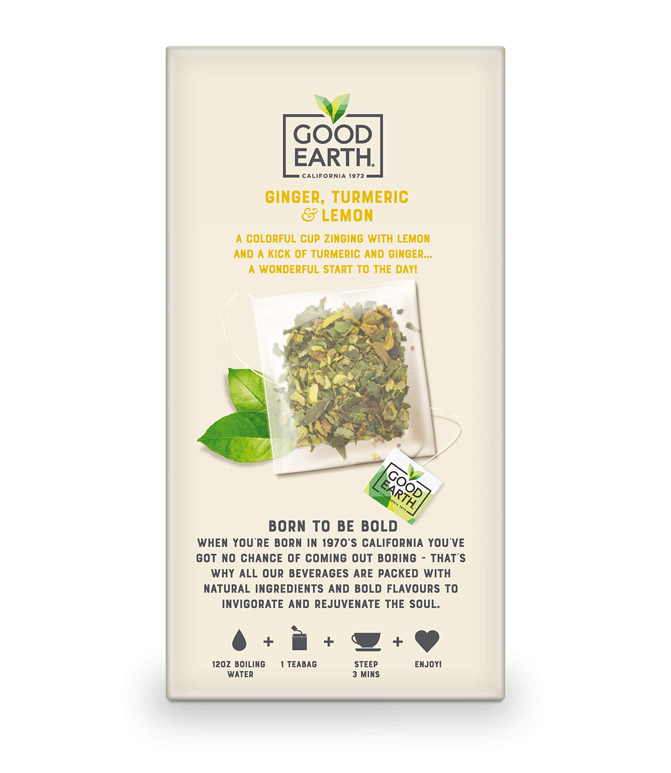 Good Earth Sensorials Ginger, Turmeric & Lemon Herbal Tea 15 ct Box thumbnail 2