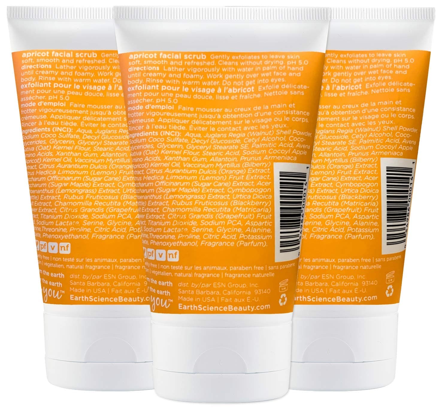 EARTH SCIENCE - Apricot Gentle Exfoliating Facial Scrub for All Skin Types (3 pk, 4 oz.) thumbnail 2