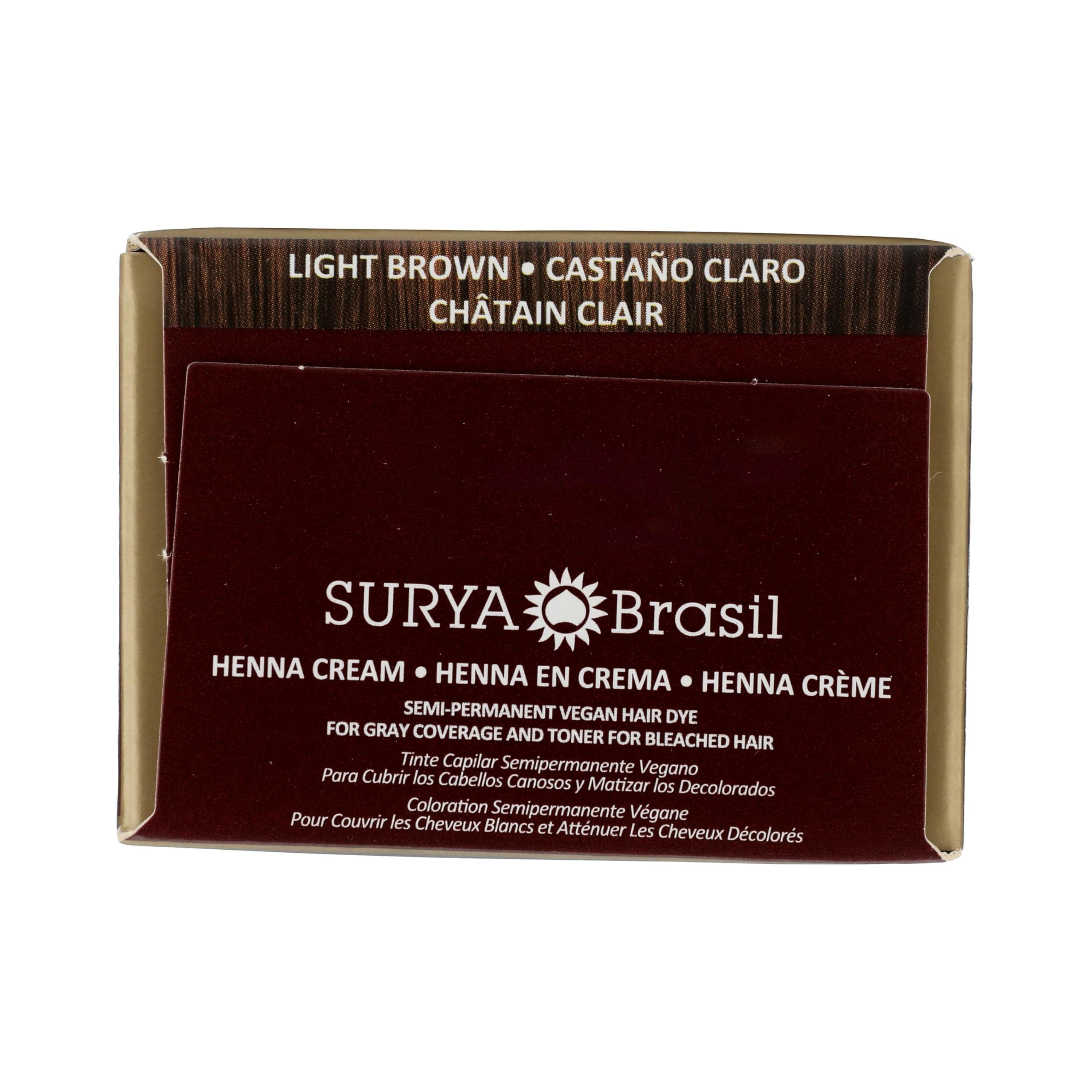 Surya Brasil Henna Cream Light Brown - 97% Natural Ingredients, Vegan, Cruelty-Free, Eco-Friendly, Semi-Permanent Hair Color, Deep Hydration & Shine, 2.37 oz thumbnail 7