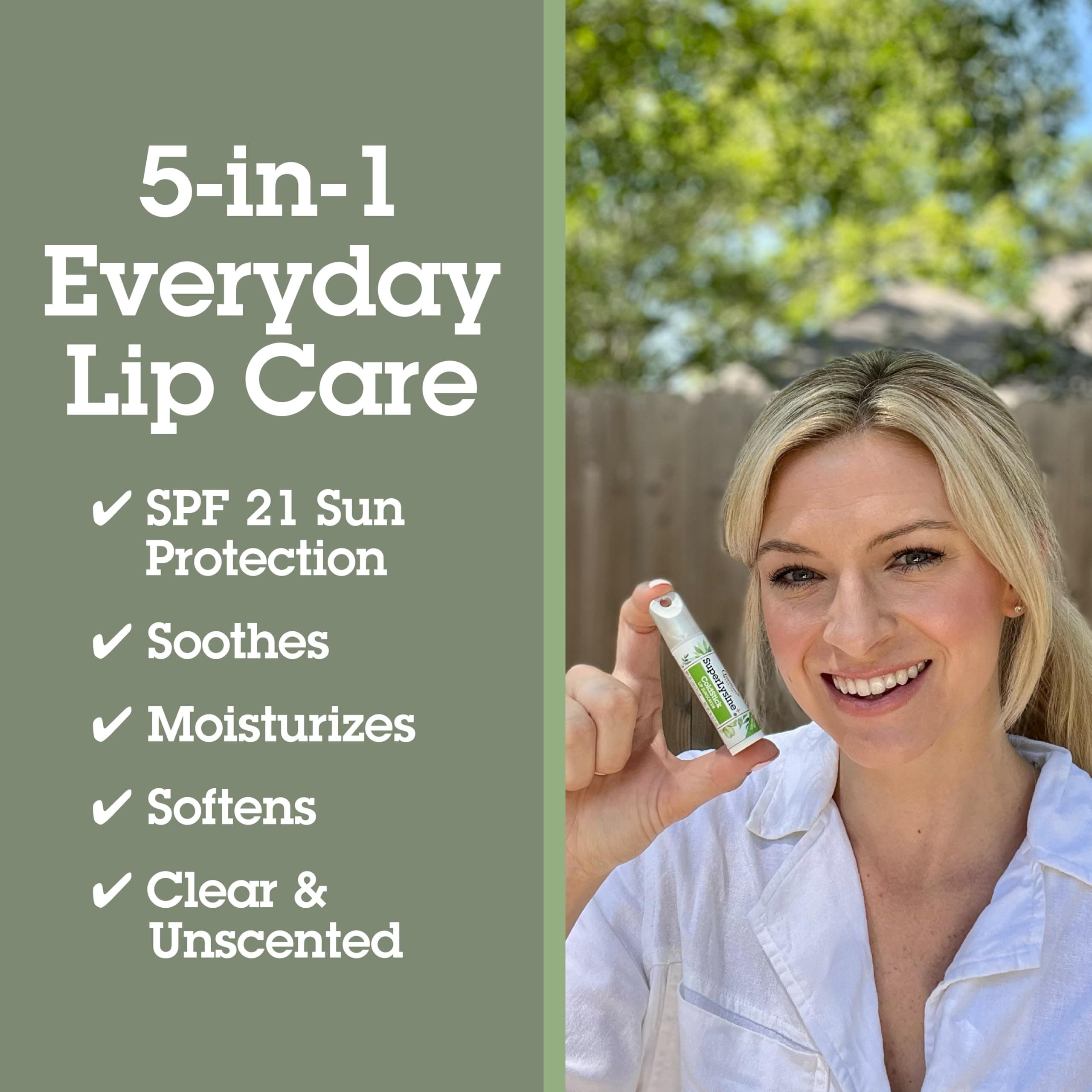 Quantum Health SuperLysine+ Coldstick Lip Sunscreen - Lysine Herbs & Nutrients Soothe & Moisturize Lips - Softens & Protects from the Sun - SPF 21 - Clear - 0.17 Ounce thumbnail 3