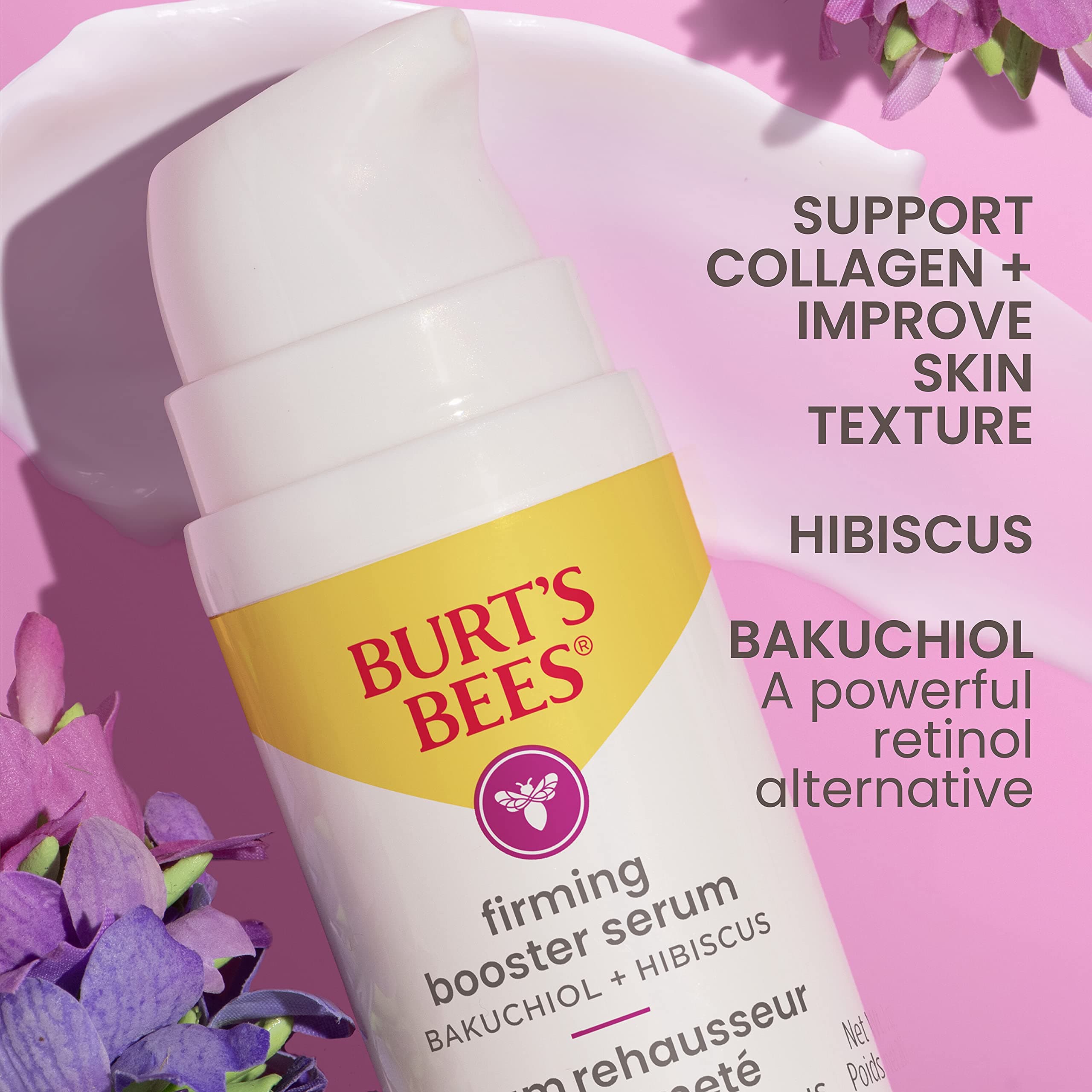 Burt's Bees Firming Collagen Face Serum, Natural Origin Retinol Alternative Improves Skin Texture & Supports Anti-Aging, with Bakuchiol, Lightweight - Firming Booster (1 oz) thumbnail 4