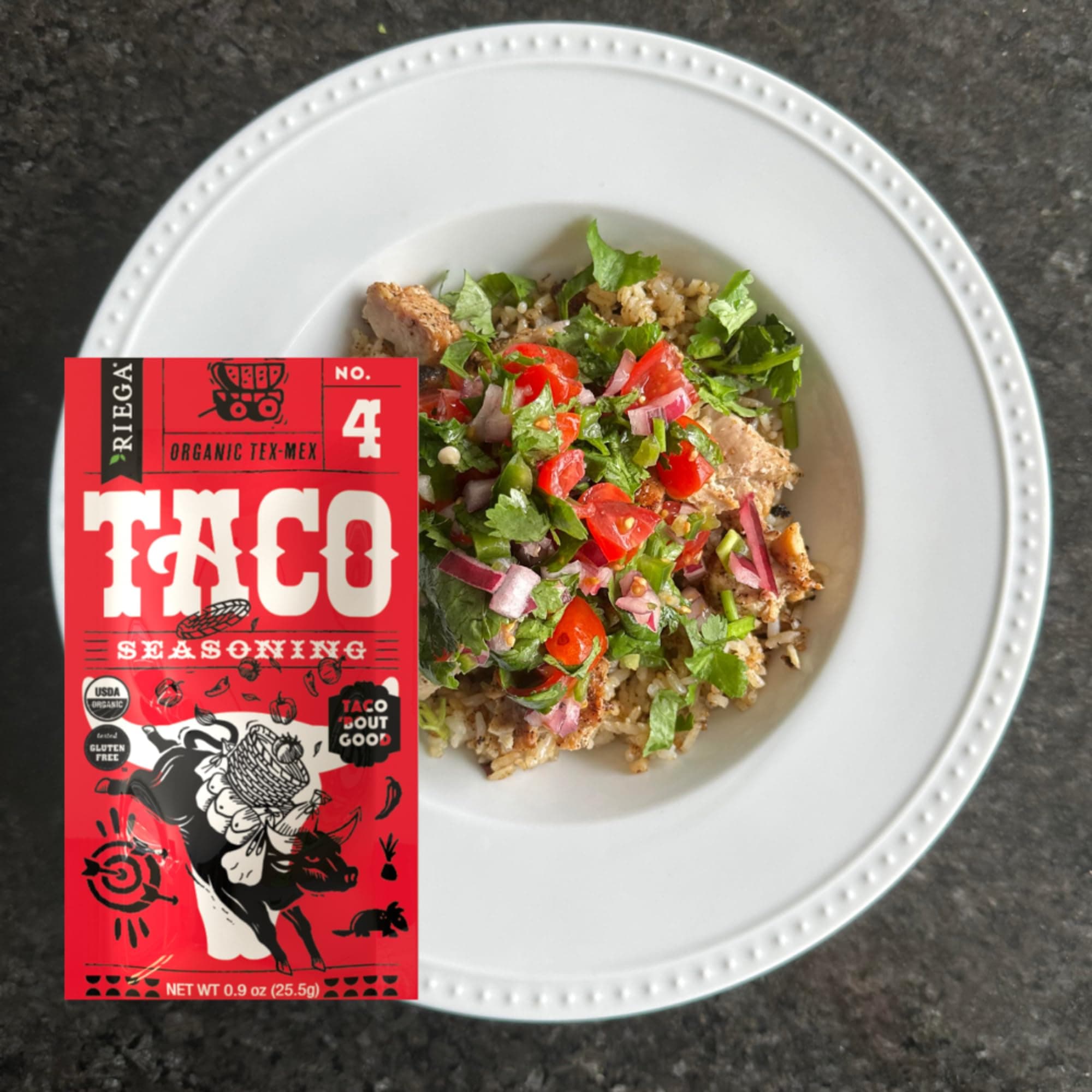 Riega Organic Taco Seasoning, Perfect Tex Mex Spice Mix for Taco Tuesday and Chili 0.9 Ounce (Pack of 8) thumbnail 6