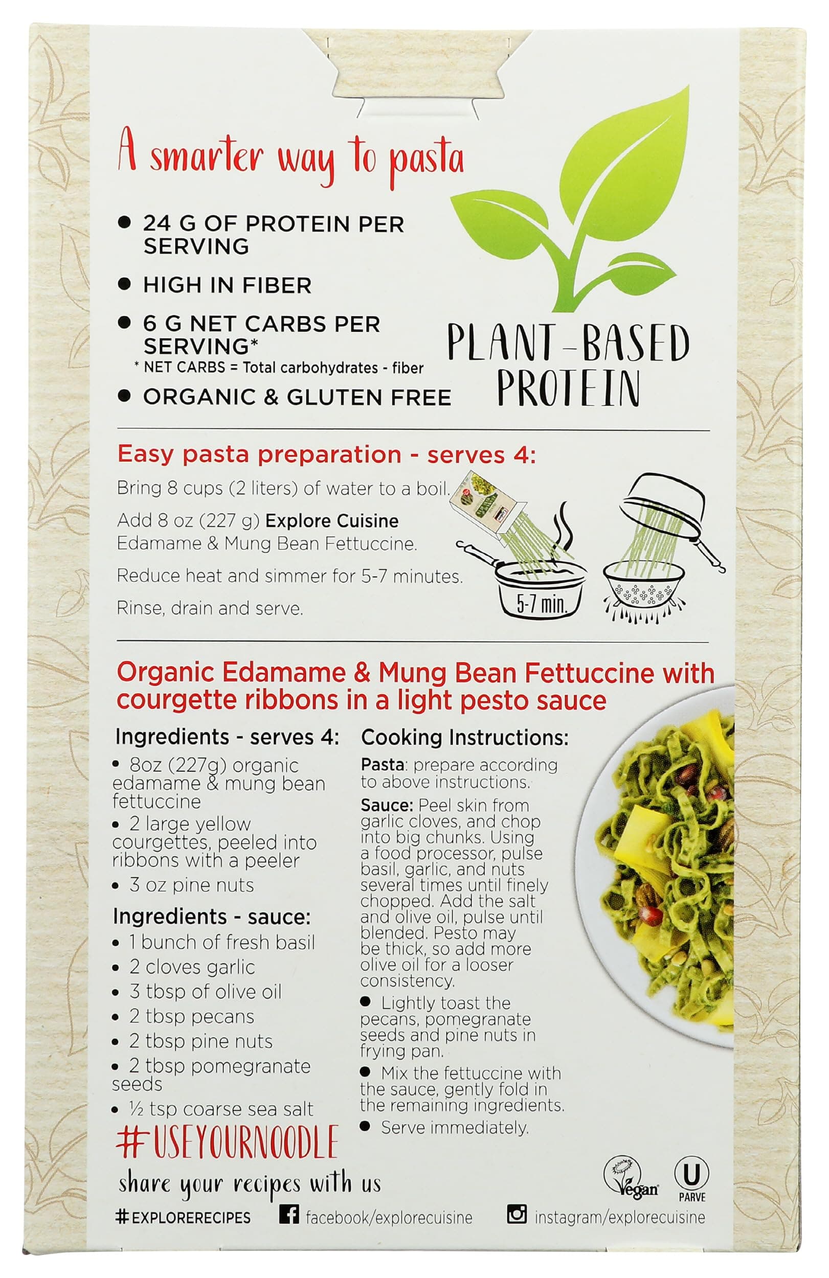 Explore Cuisine Pasta Edmme Mung Bn Fettc 8Oz thumbnail 2