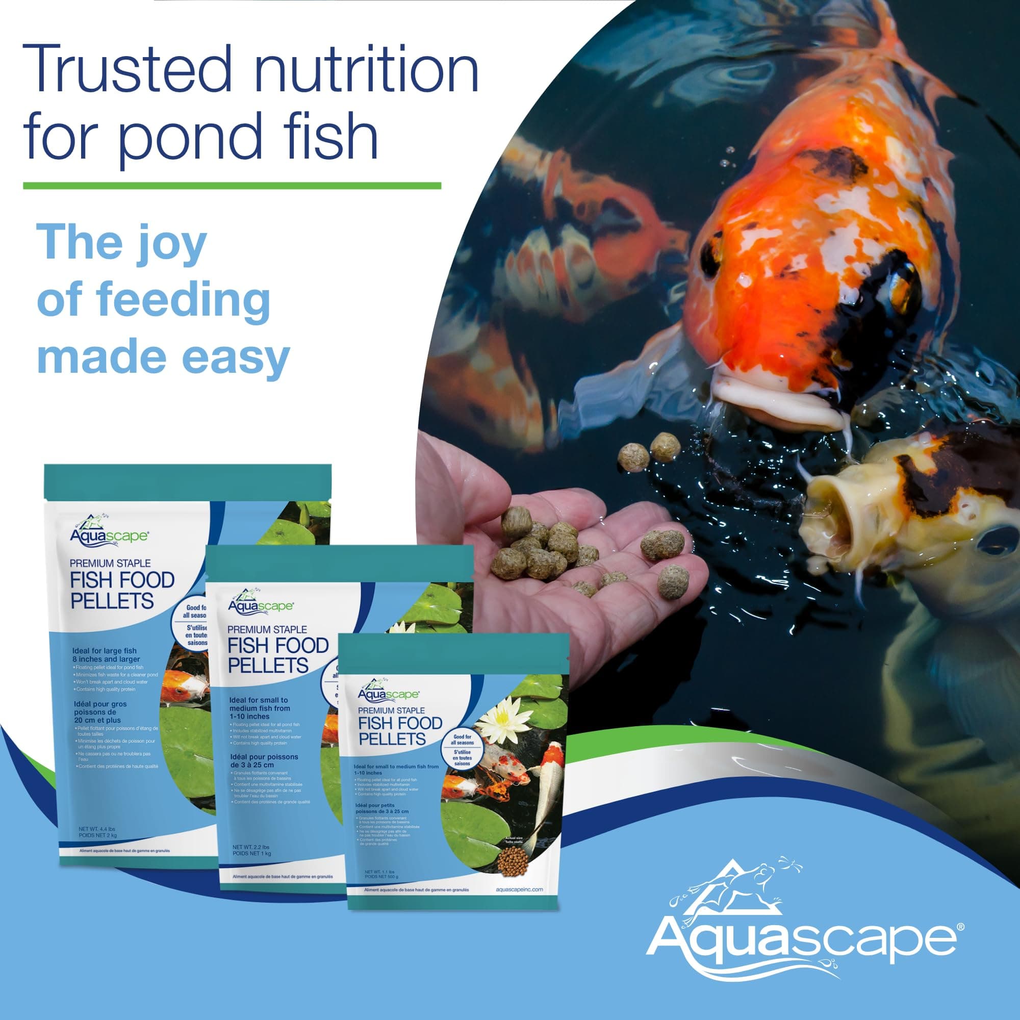 Aquascape Premium Staple Pond and Koi Fish Food, Mixed Pellet Size, 4.4 Pounds, 81052 thumbnail 5