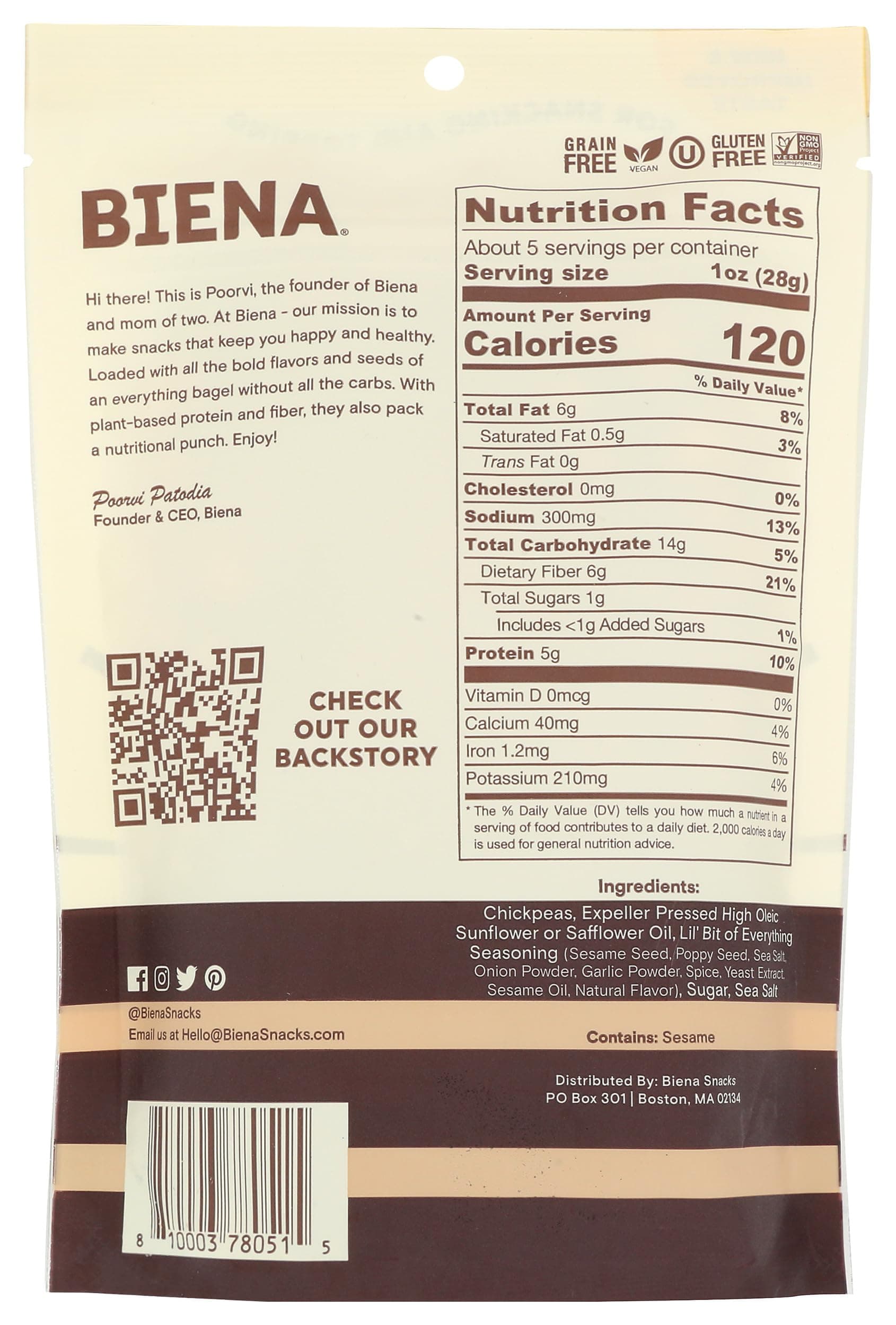 Biena Chickpea Lil Bit Evrythin 5 OZ thumbnail 2