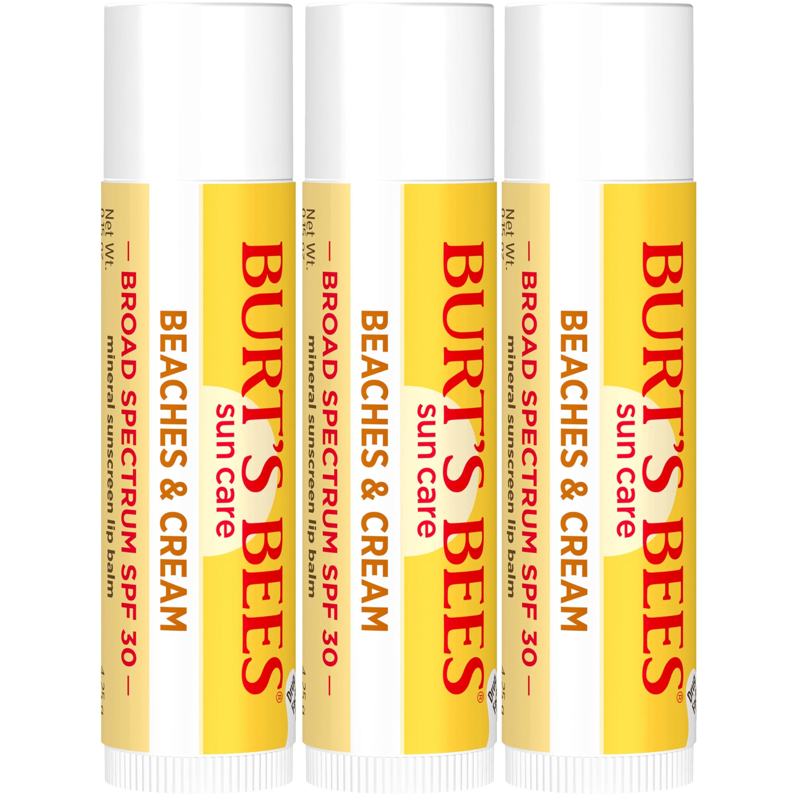 Burt’s Bees SPF 30 Lip Balm, Beaches and Cream, Water-Resistant Sun Care, Nano-Free Zinc Oxide Formula, Natural Origin Conditioning Lip Treatment, 3 Tubes, 0.15 oz. thumbnail 9