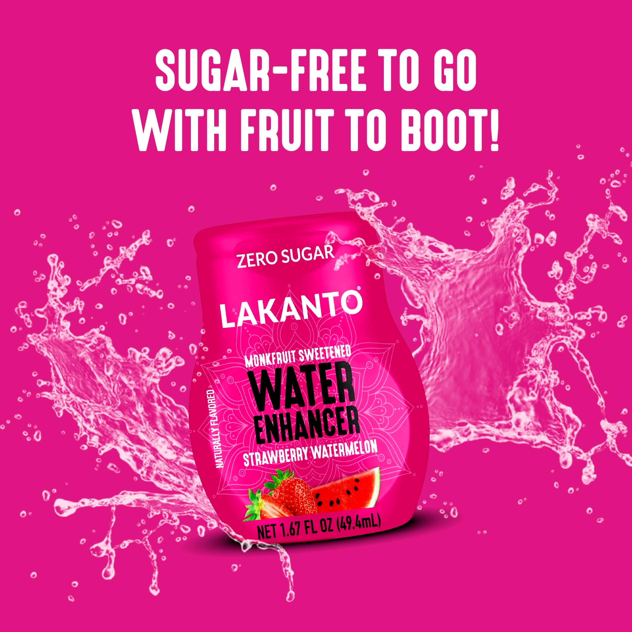 Lakanto Sugar Free Water Enhancer - Sweetened with Monk Fruit Sweetener and Erythritol, On the Go Liquid Hydration, Zero Sugar, Naturally Flavored - Strawberry Watermelon (1.67 fl oz - Pack of 1) thumbnail 3
