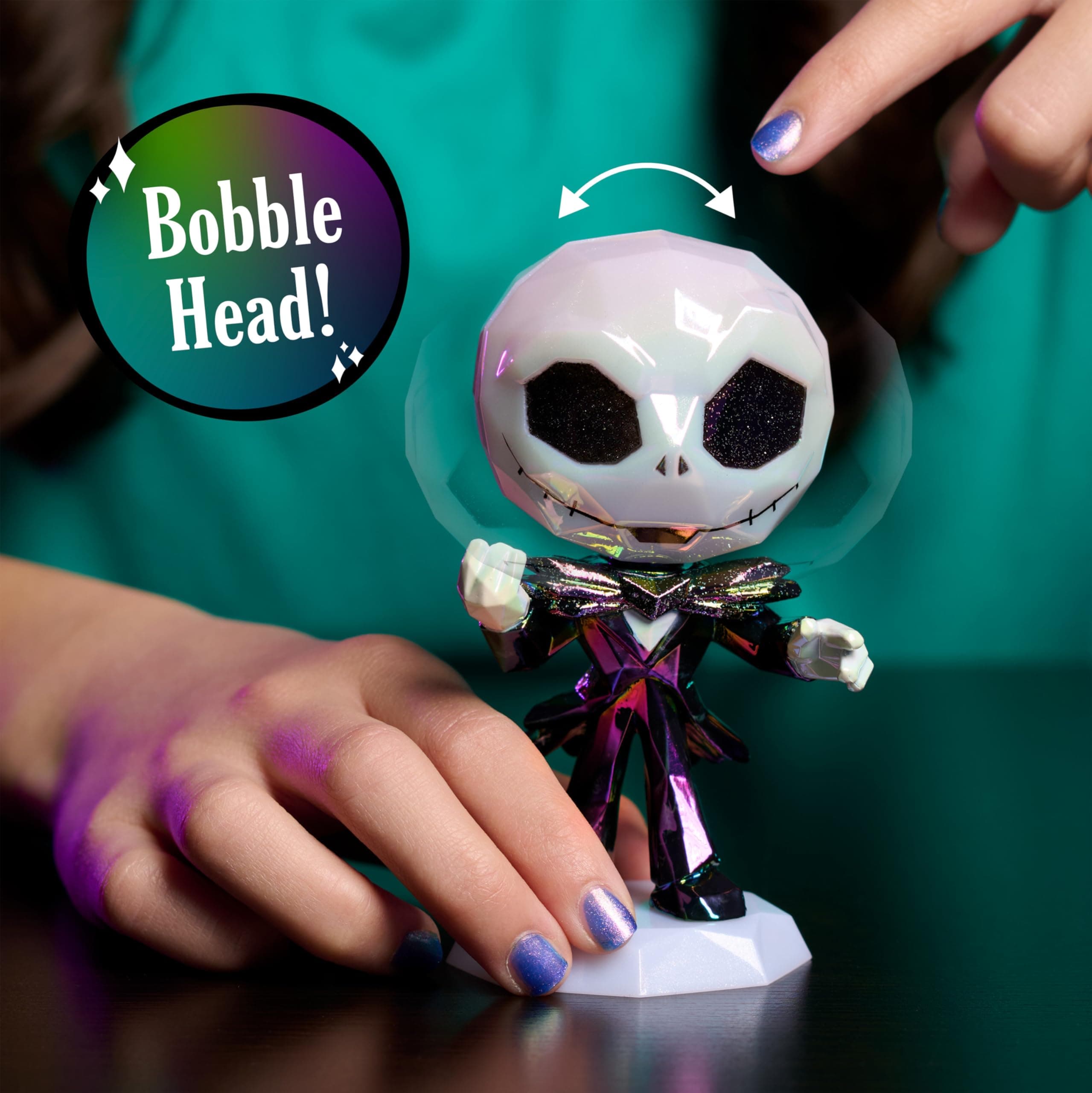 Disney Tim Burton's The Nightmare Before Christmas 5-inch Collectible Jack Skellington Bobblehead Figure with Sparkle Finish, Toy for Fans, Girls, Boys, Kids Ages 3 and Up by Just Play thumbnail 2