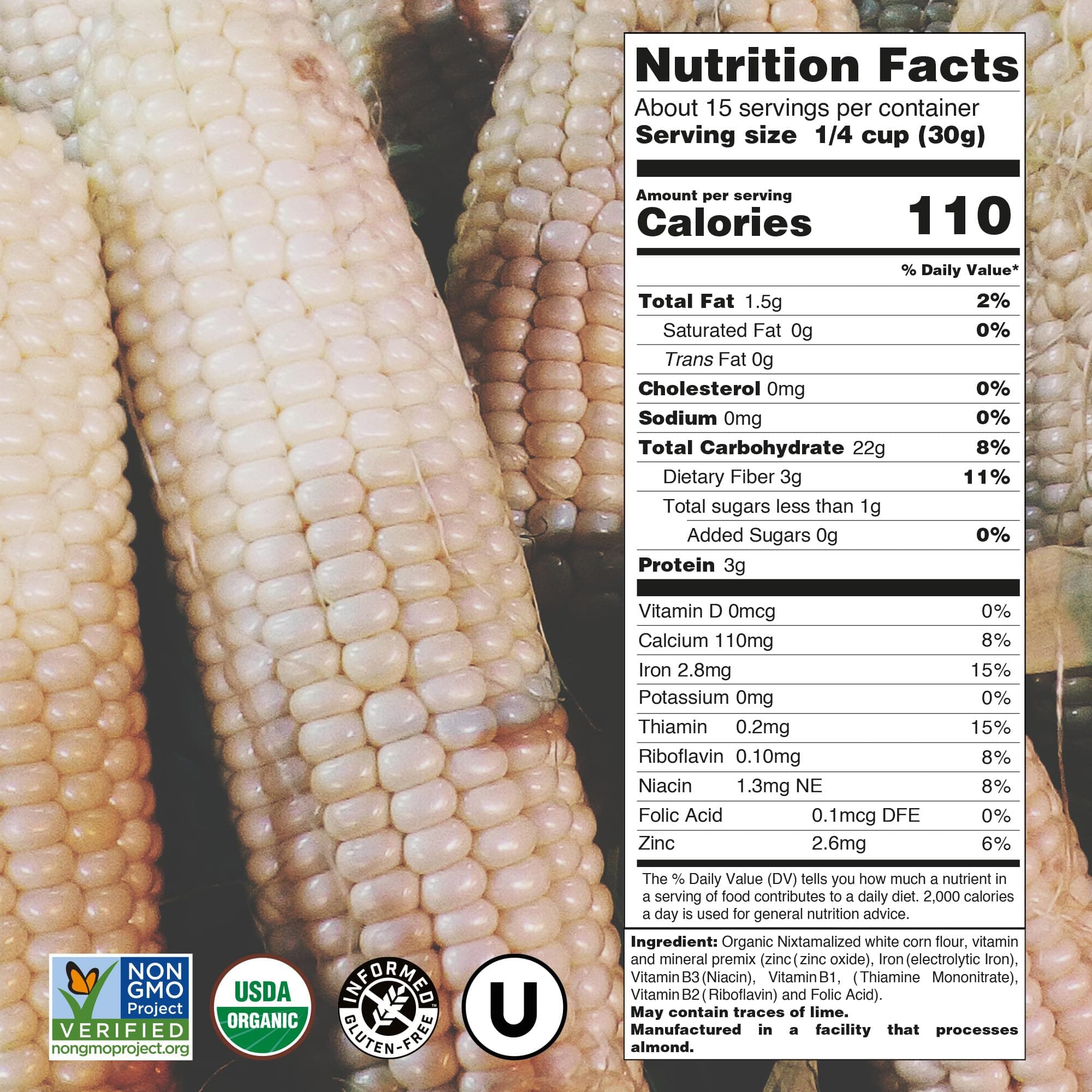 Just About Foods Organic Heirloom White Corn Masa Harina 1lb thumbnail 5
