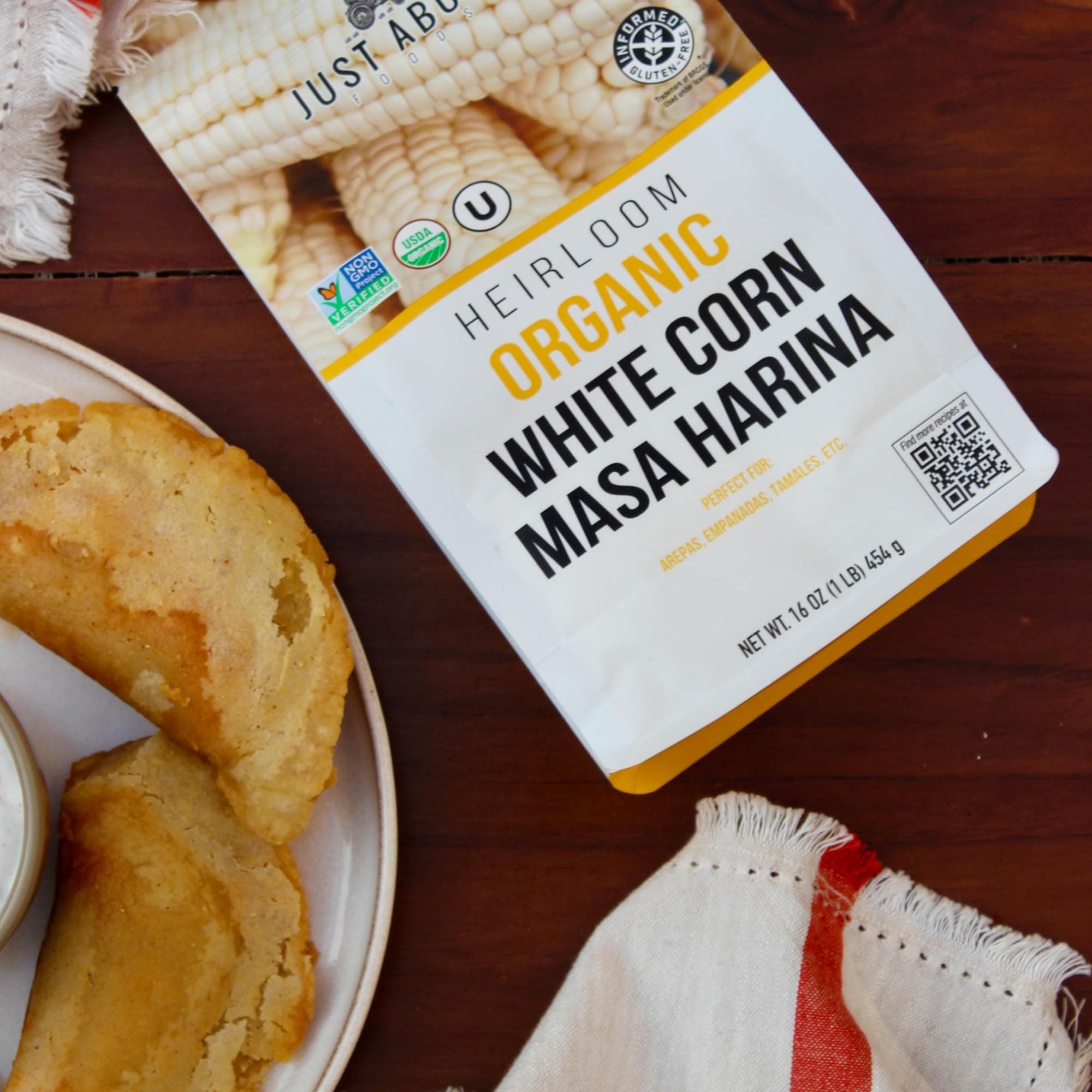 Just About Foods Organic Heirloom White Corn Masa Harina 1lb thumbnail 7