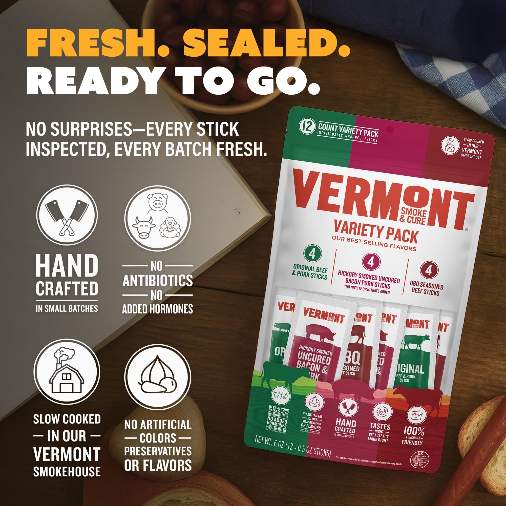 VERMONT SMOKE AND CURE Mini Meat Sticks Variety Pack, 6 OZ thumbnail 5