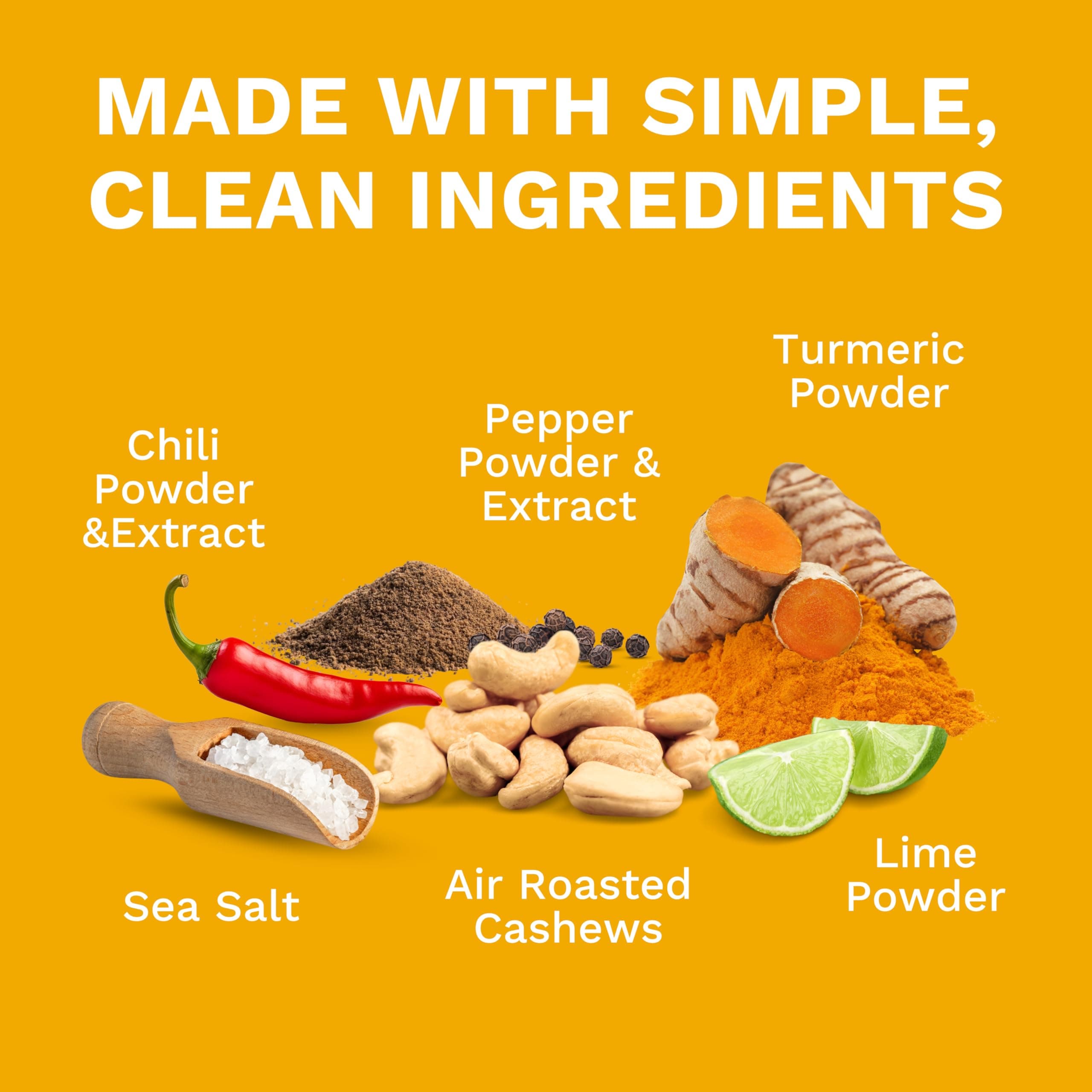 Golden Turmeric Wrapped Whole Cashews by Karma Nuts, Air Roasted with Natural Skins, 2X more Fiber, Whole 30, Peanut-Free Facility, Kosher, Everyday Nut Snack, 7oz Resealable Bag thumbnail 6