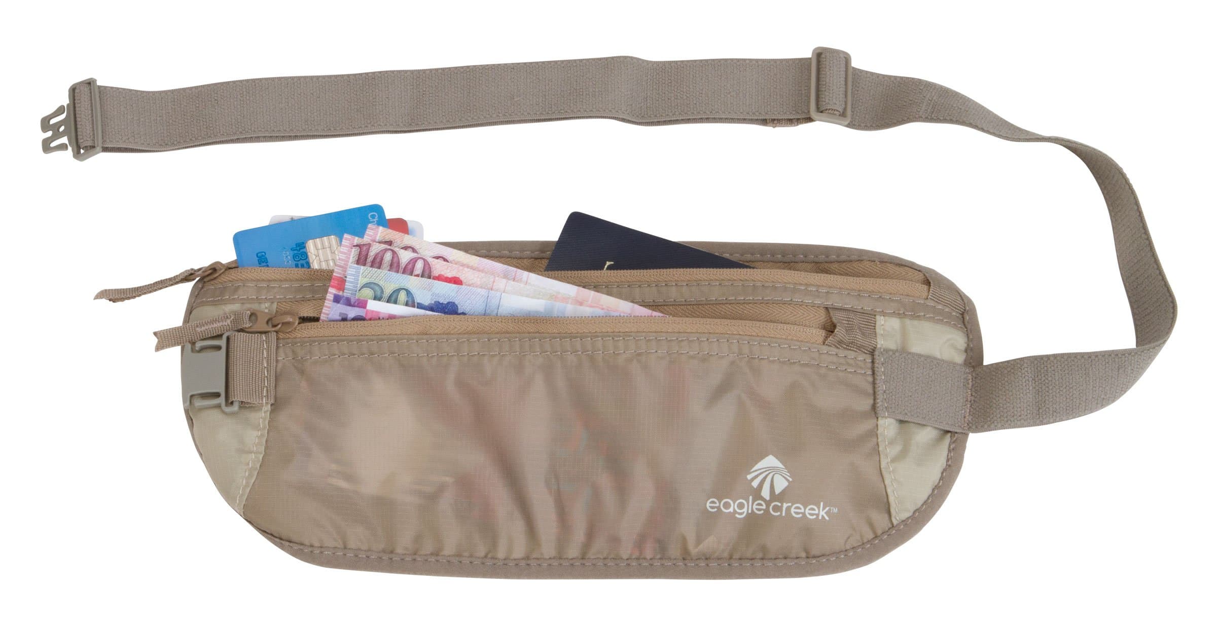 Eagle Creek Undercover Hidden Pocket - Travel Money Belt Deluxe for Men and Women, Khaki_DLX thumbnail 4