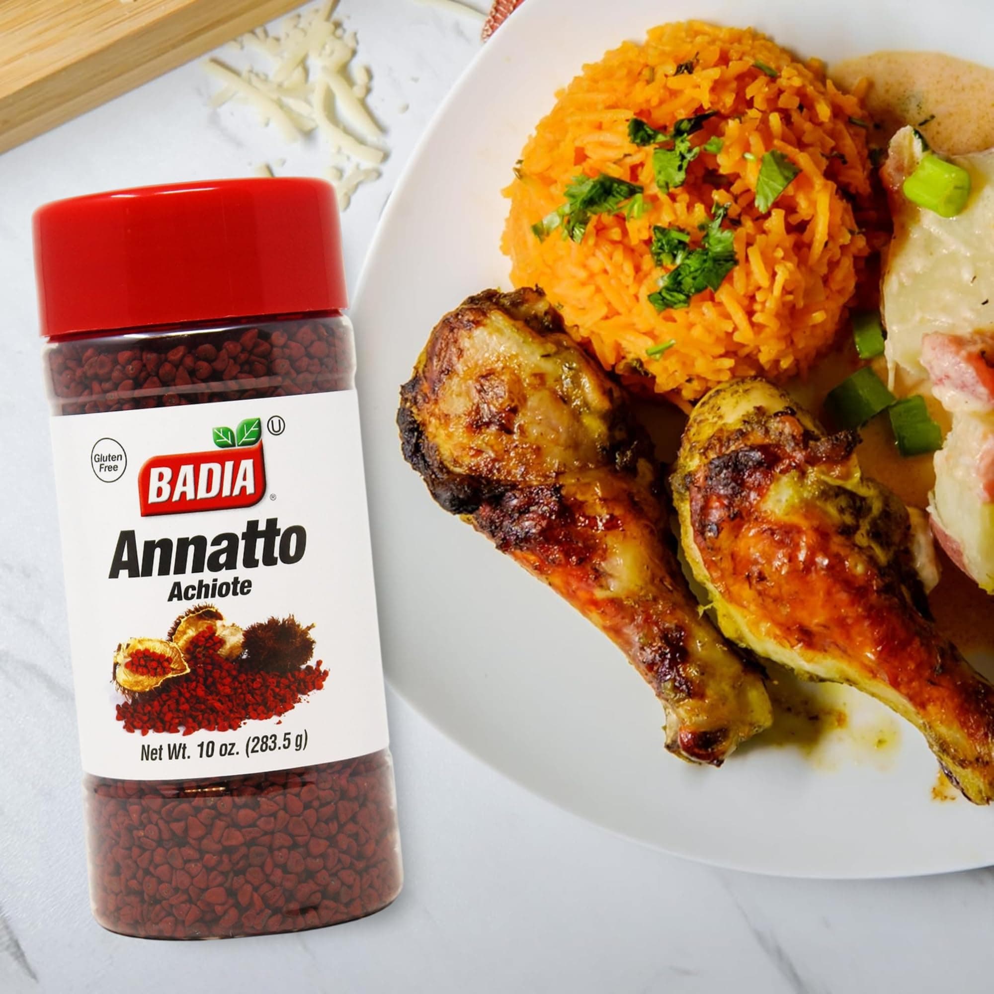 Badia Whole Annatto, 10 oz – Warm, Peppery, Slightly Nutty Flavor – Achiote Seeds for Natural Color & Seasoning thumbnail 3